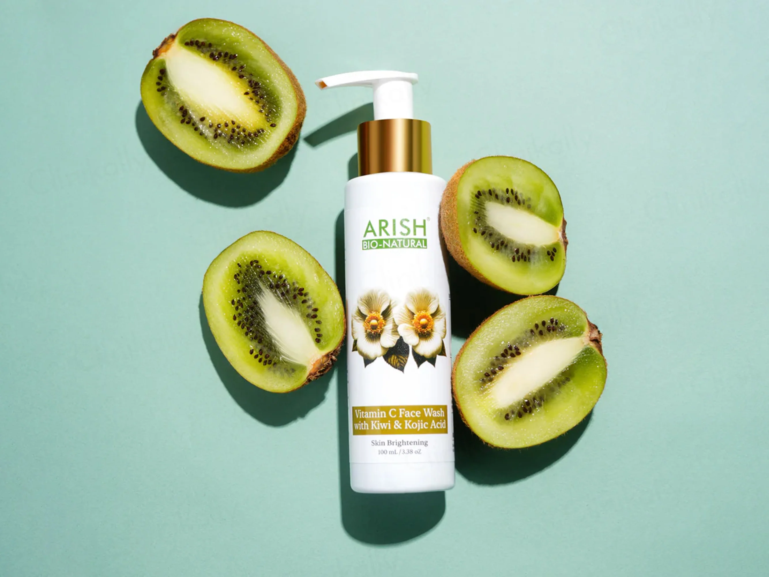 Arish Bio-Natural Vitamin C Skin Brightening Face Wash With Kiwi & Kojic Acid - Image 8