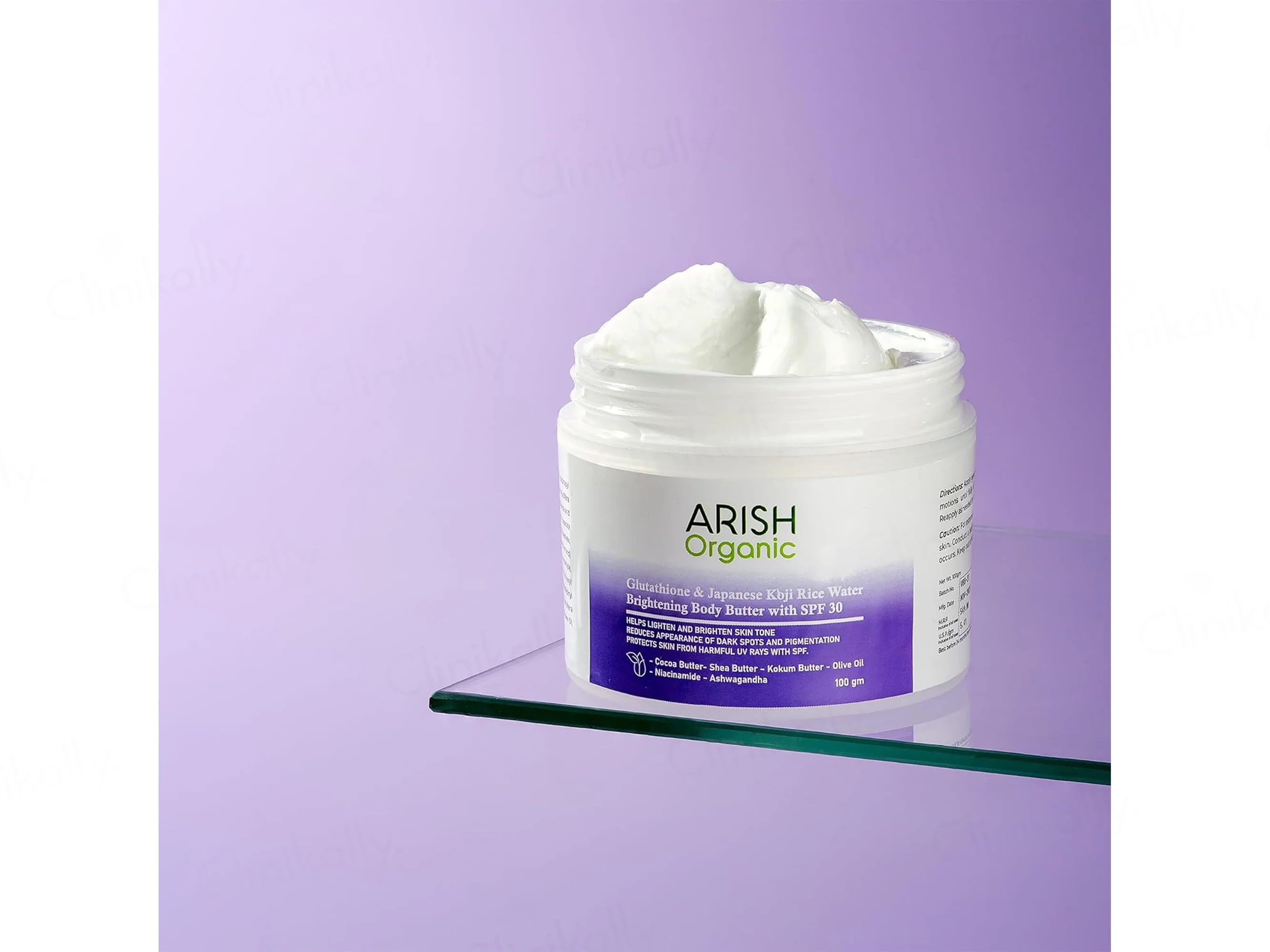 Arish Organic Glutathione & Japanese Koji Rice Water Brightening Body Butter With SPF 30 - Image 3