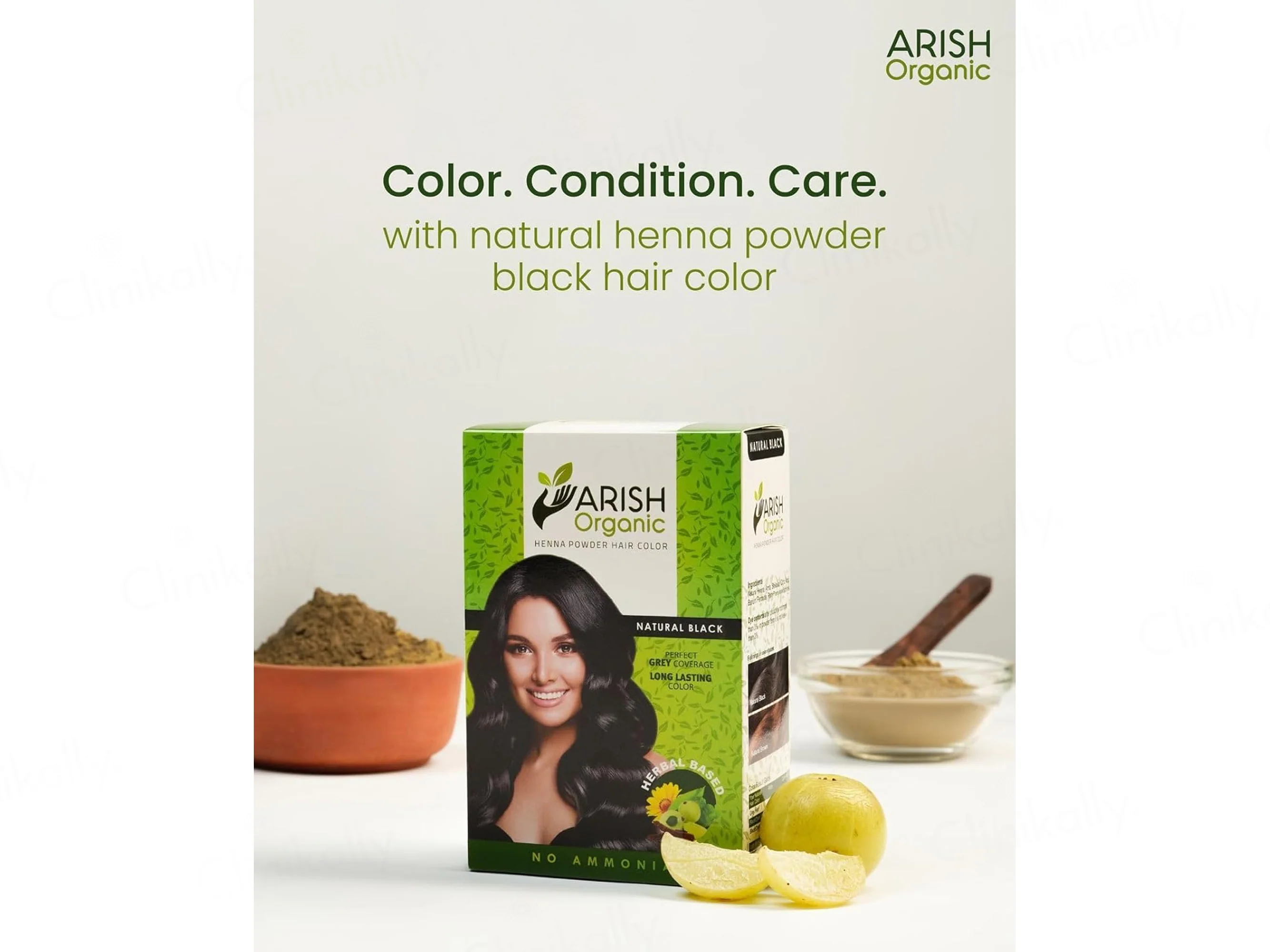 Arish Organic Henna Powder No Ammonia Herbal Hair Color (Natural Black) - Image 2
