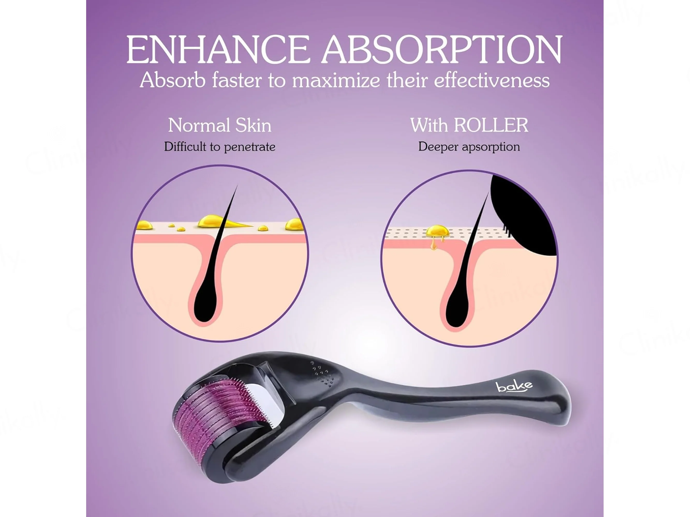 BAKE Derma Roller Microneedling Device For Collagen Production and Hair Growth - Image 3