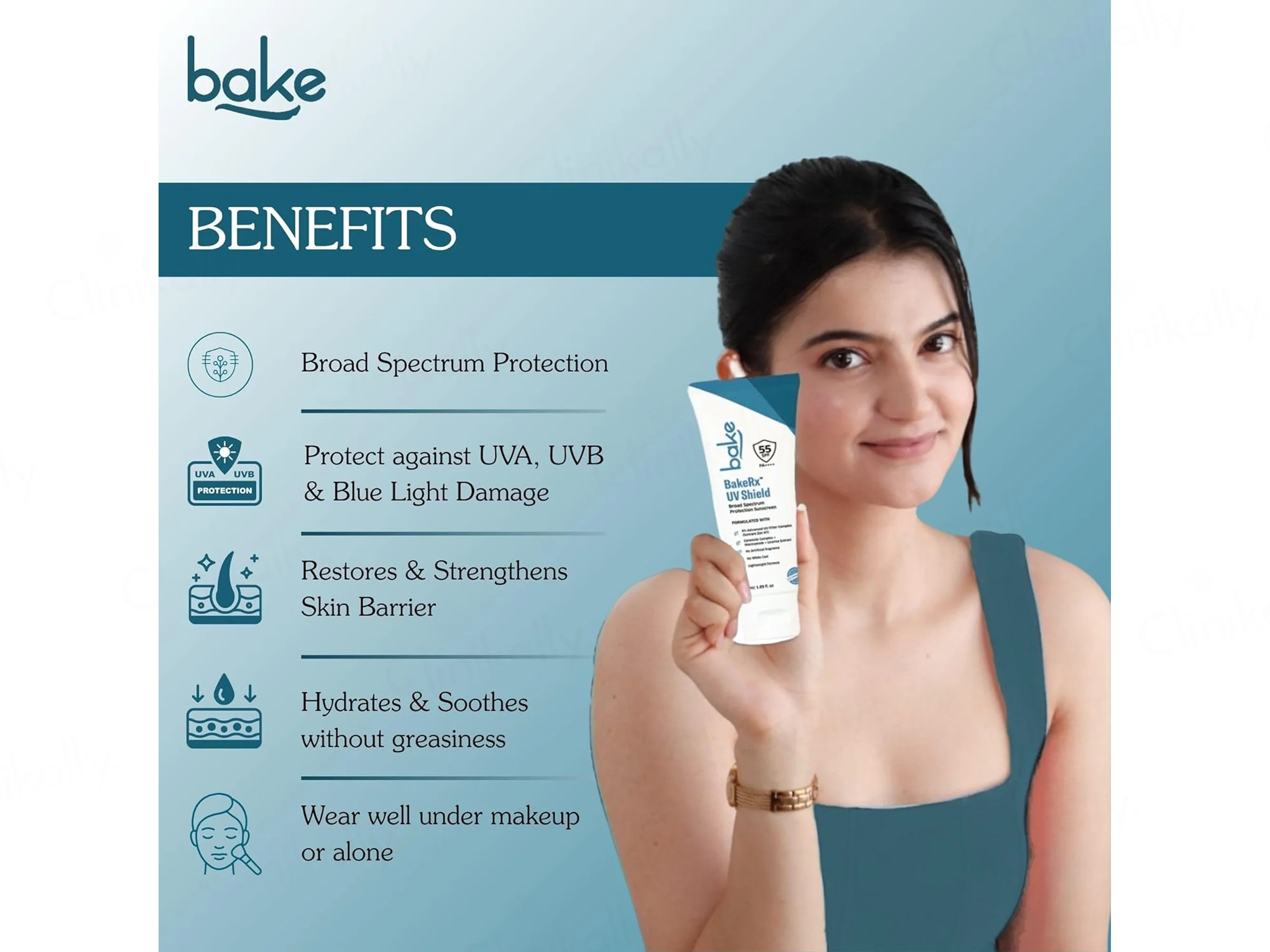 BAKE Rx UV Shield Sunscreen SPF 55 PA+++ - Image 3