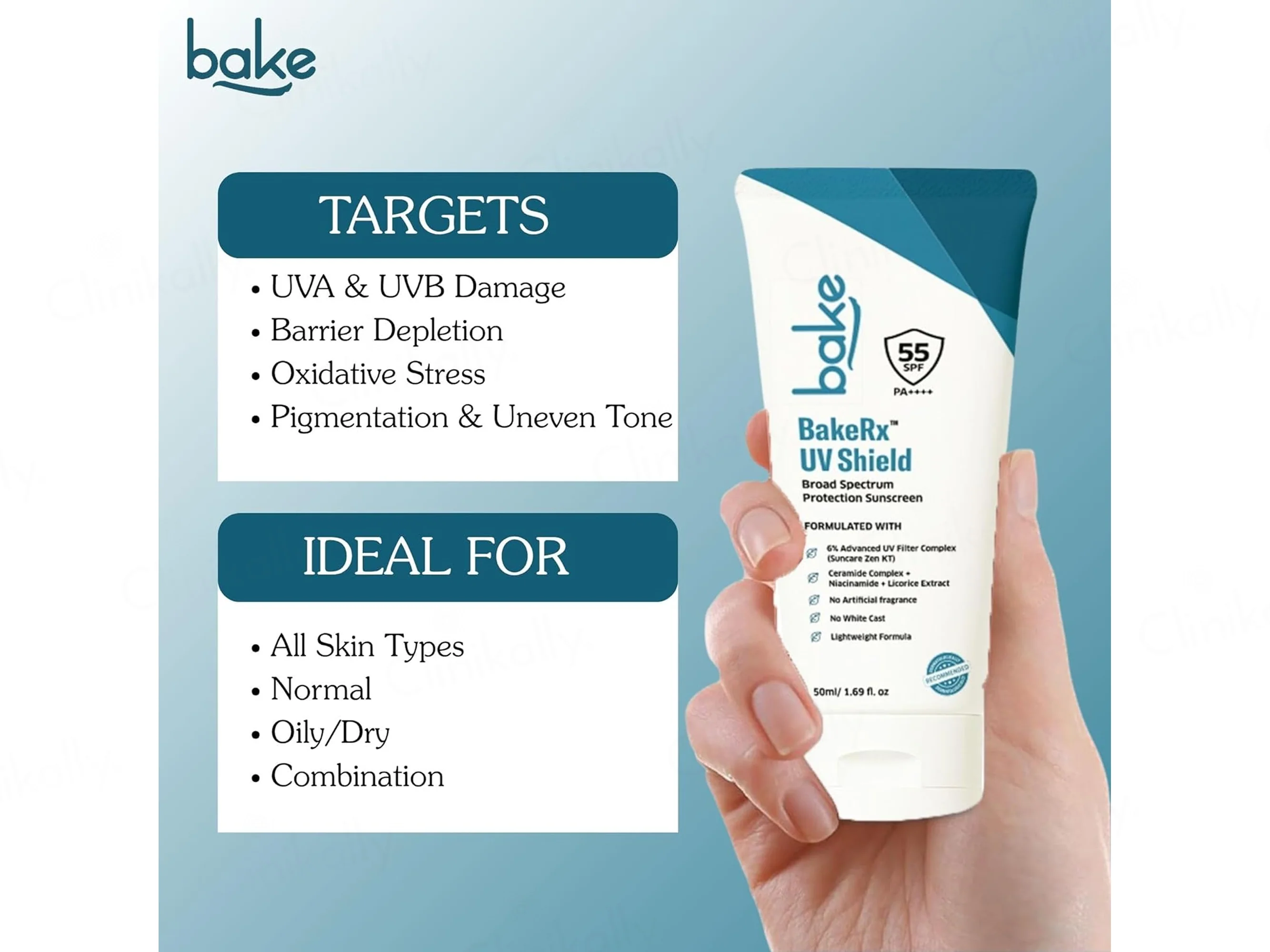 BAKE Rx UV Shield Sunscreen SPF 55 PA+++ - Image 4