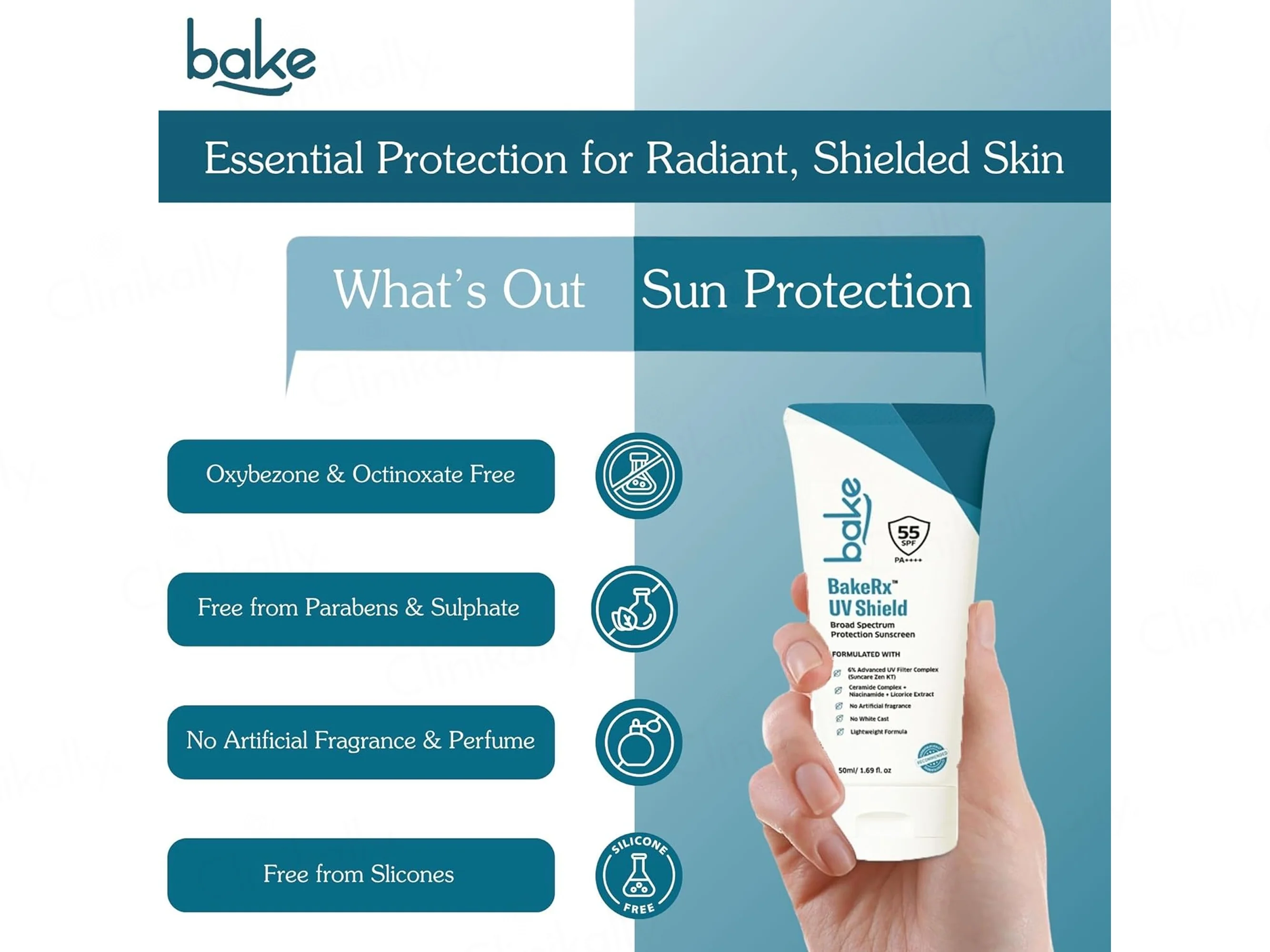 BAKE Rx UV Shield Sunscreen SPF 55 PA+++ - Image 5