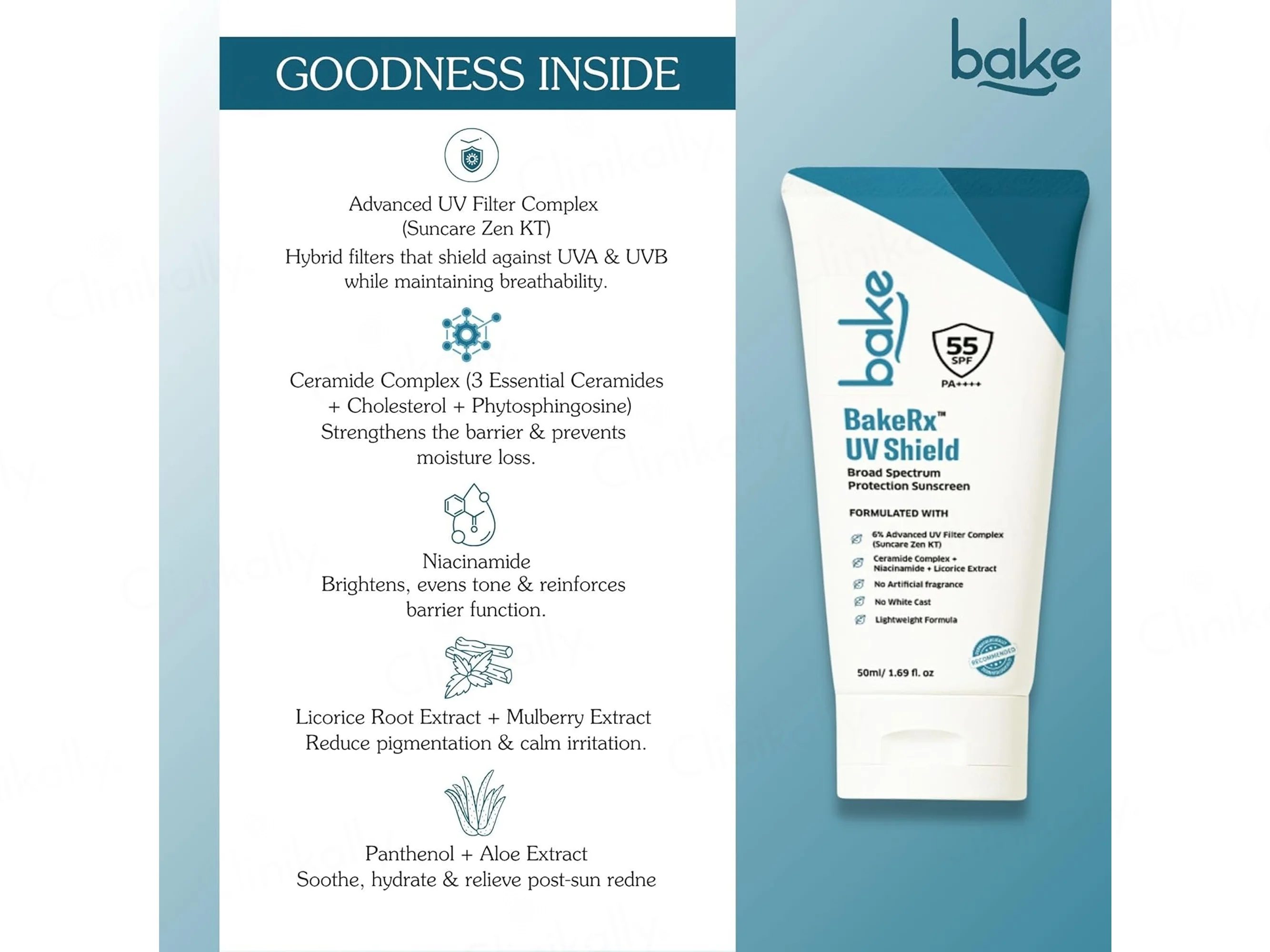 BAKE Rx UV Shield Sunscreen SPF 55 PA+++ - Image 6
