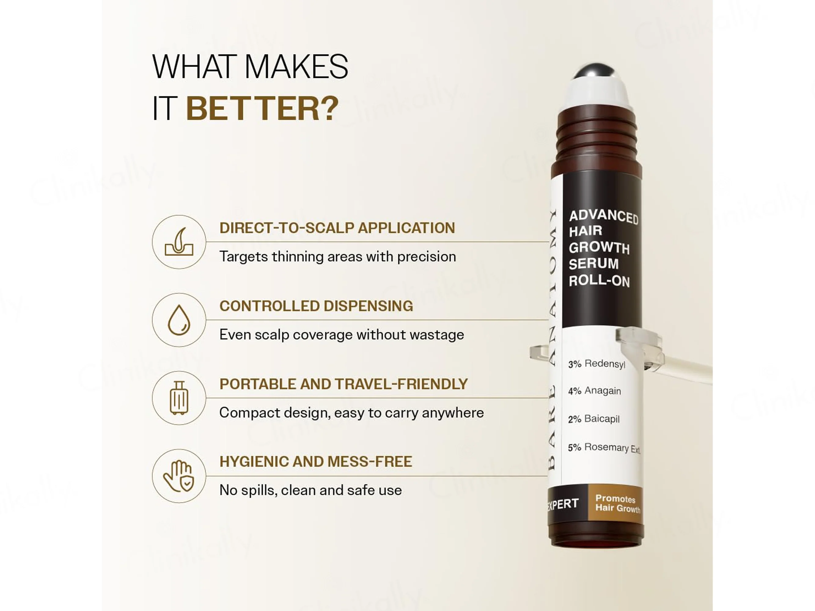 Bare Anatomy Advanced Hair Growth Serum Roll-On - Image 4