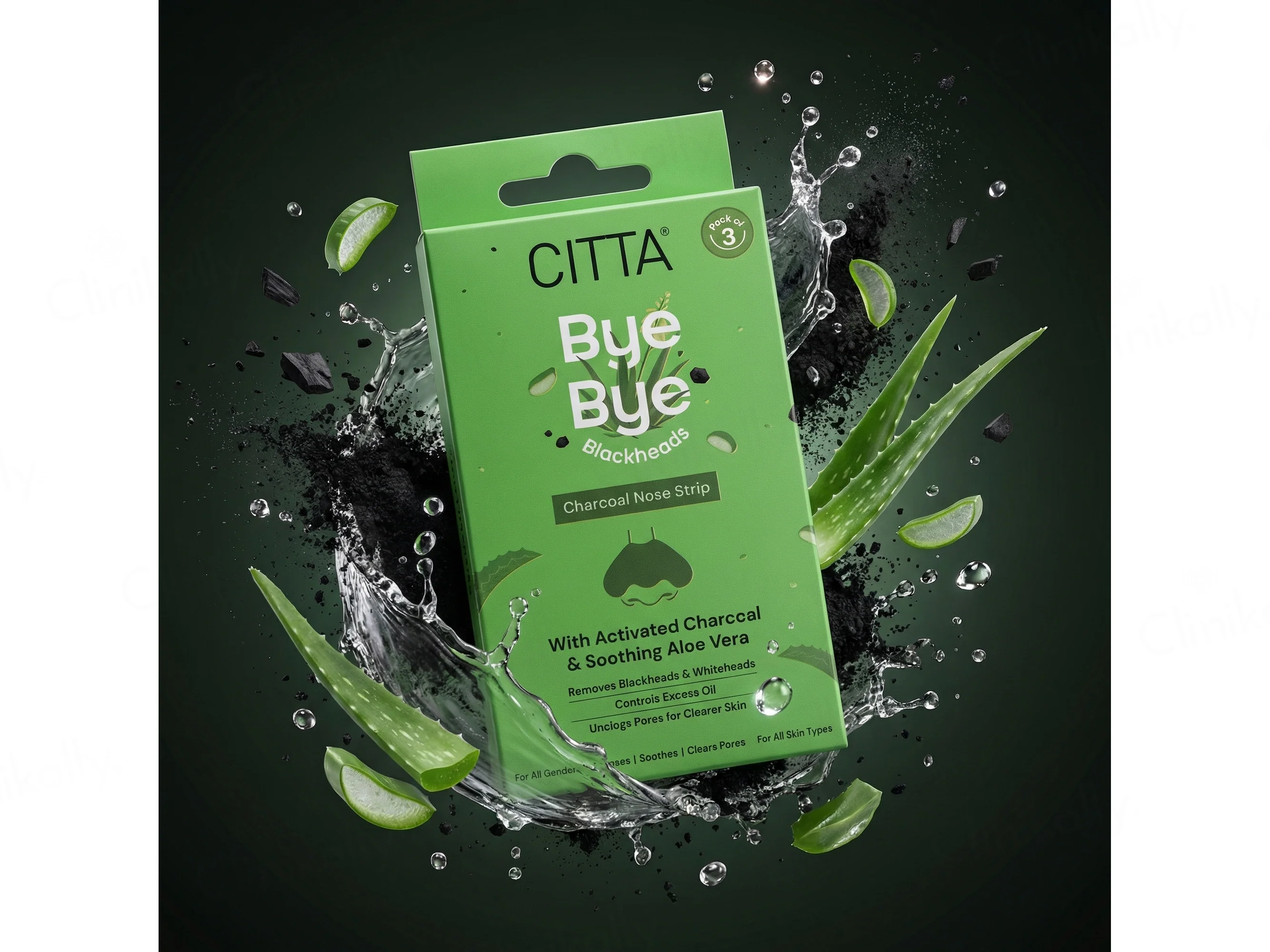CITTA Bye Bye Blackheads Charcoal Nose Strip - Image 4