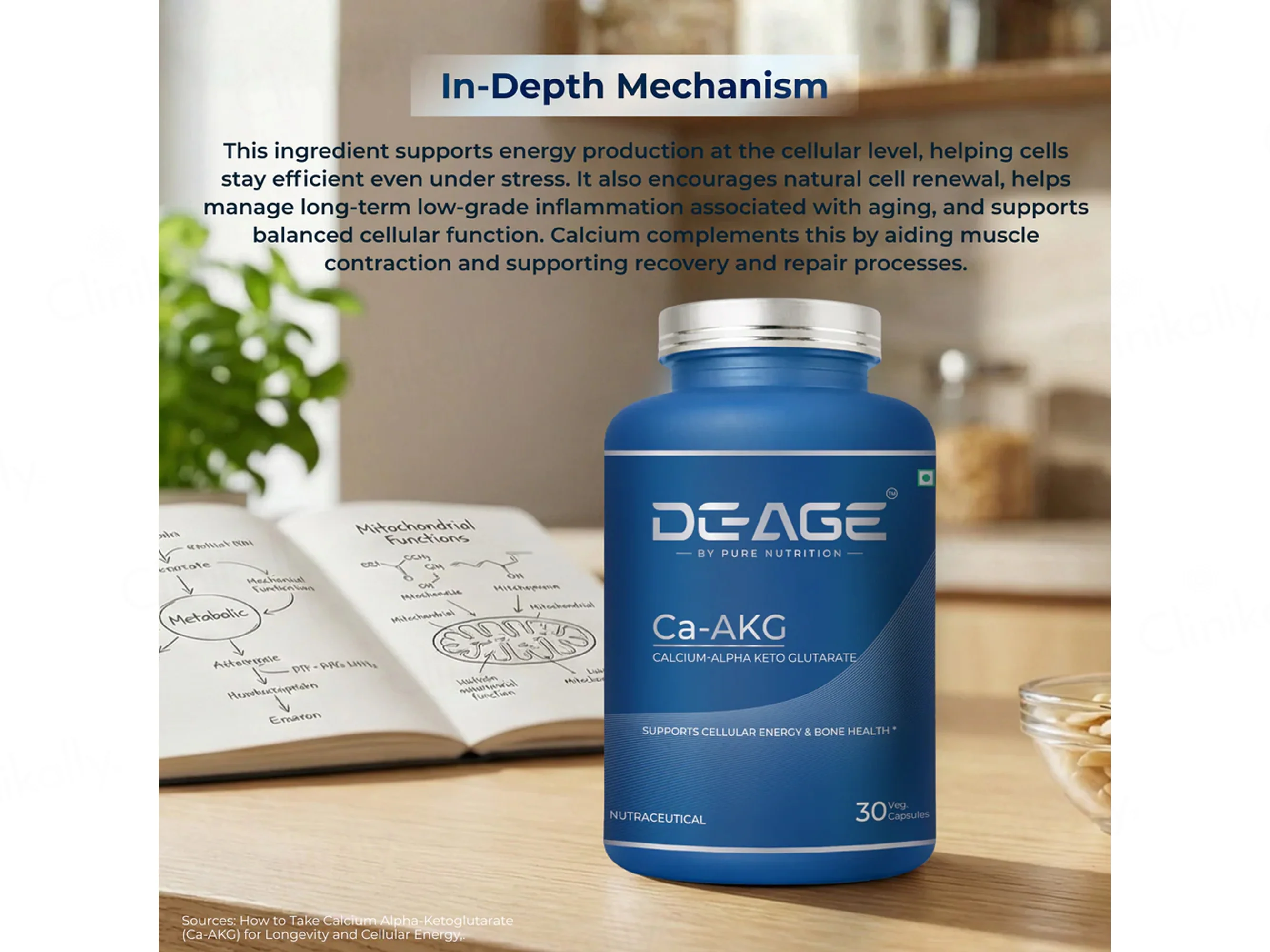 DeAge Ca-AKG Nutraceutical Veg Capsule - Image 3