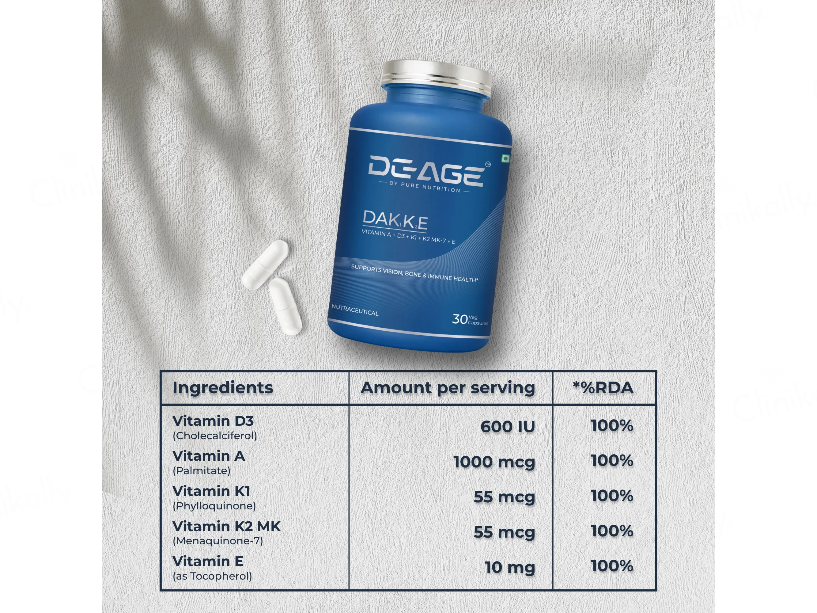 DeAge DAK1K2E Nutraceutical Veg Capsule - Image 5