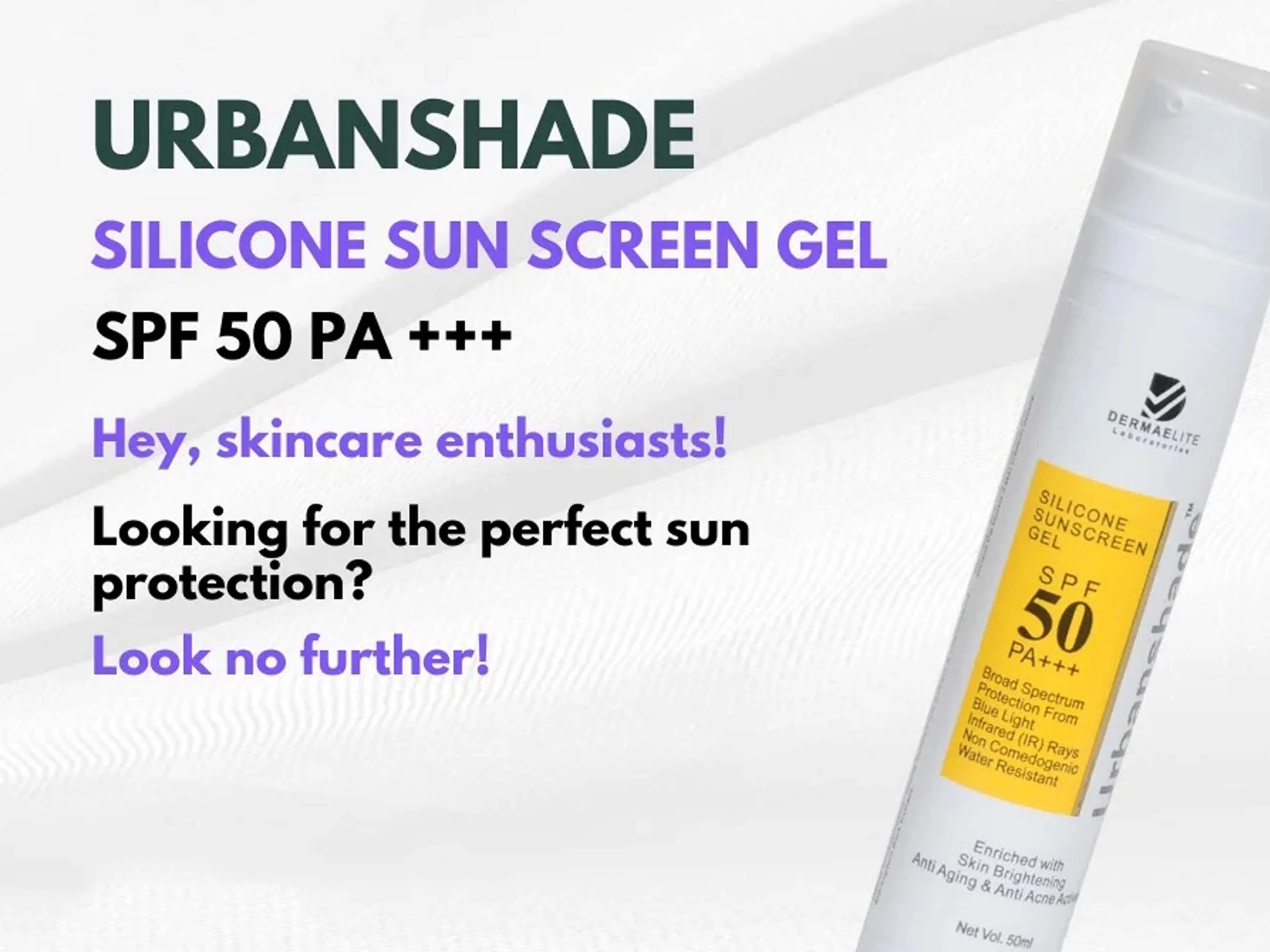 Dermaelite Urbanshade Silicone Sunscreen Gel SPF 50 PA+++ - Image 2