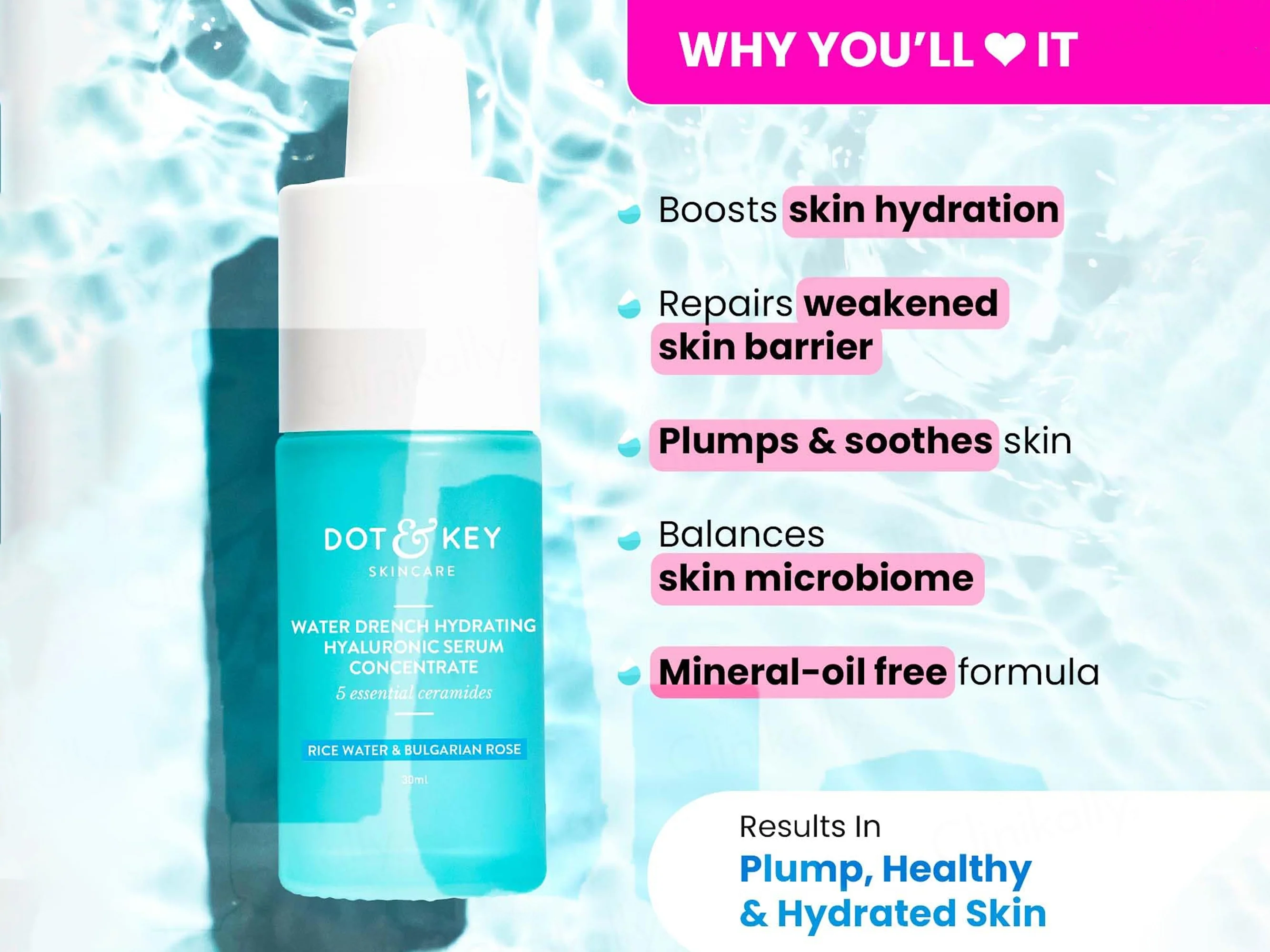 Dot & Key Water Drench Hydrating Hyaluronic Serum Concentrate - Image 2