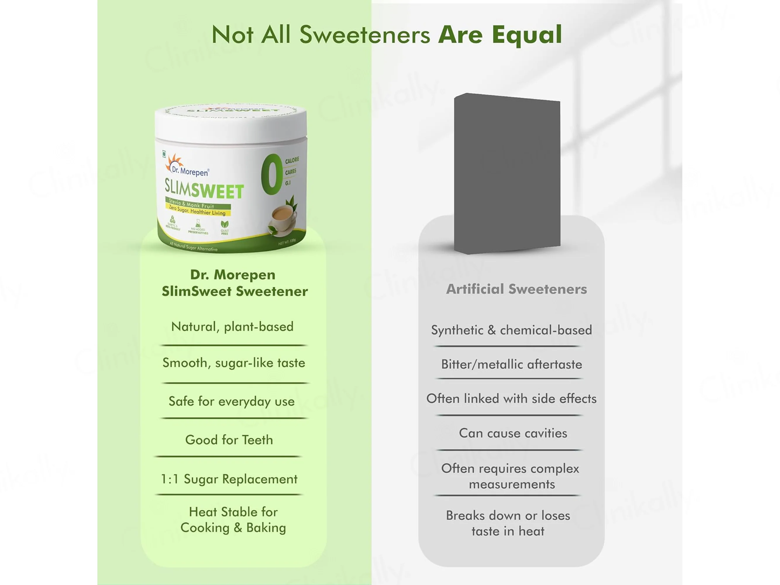 Dr. Morepen Slimsweet Natural Sugar Alternative Powder With Stevia & Monk Fruit - Image 3