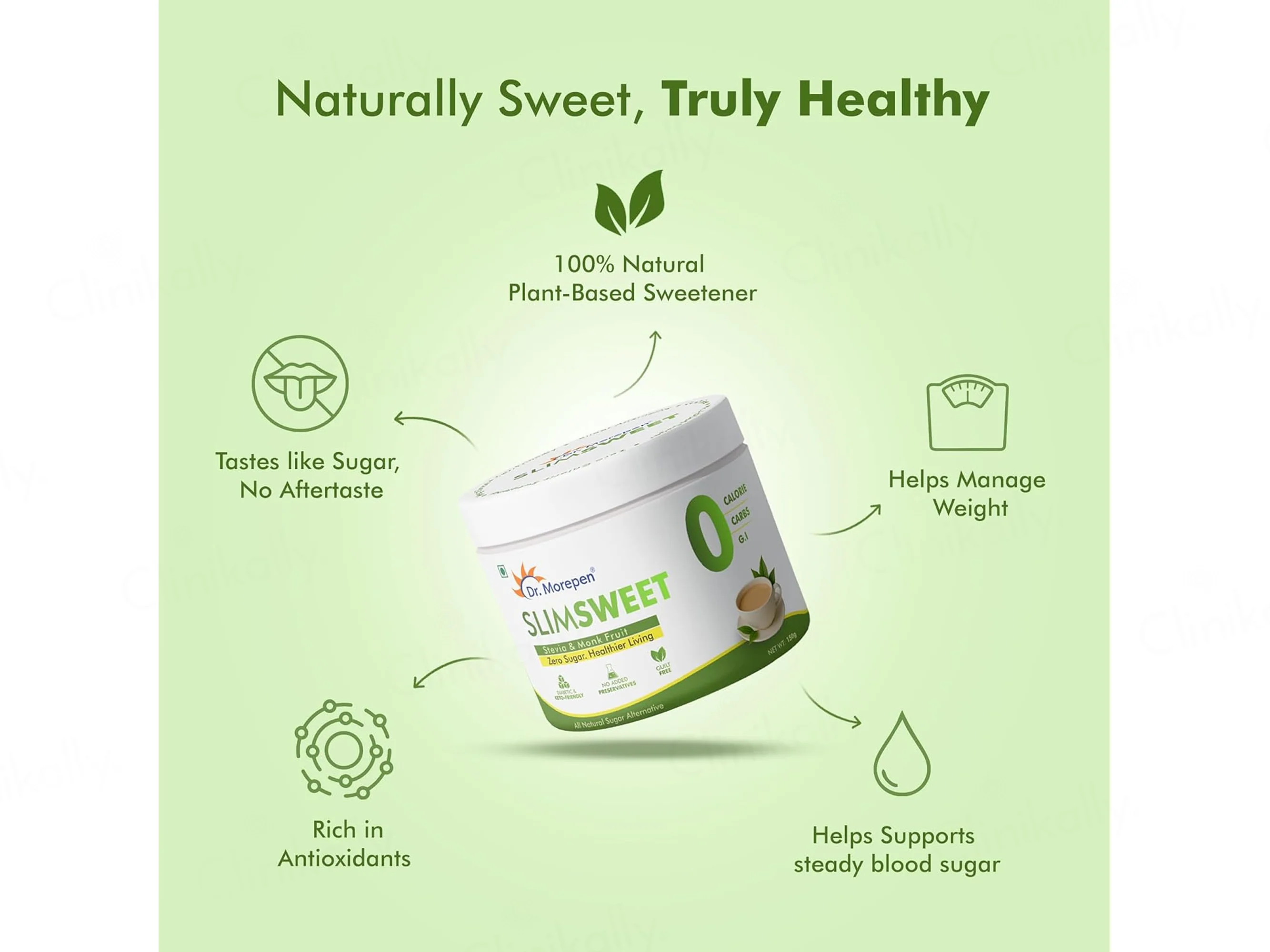 Dr. Morepen Slimsweet Natural Sugar Alternative Powder With Stevia & Monk Fruit - Image 4