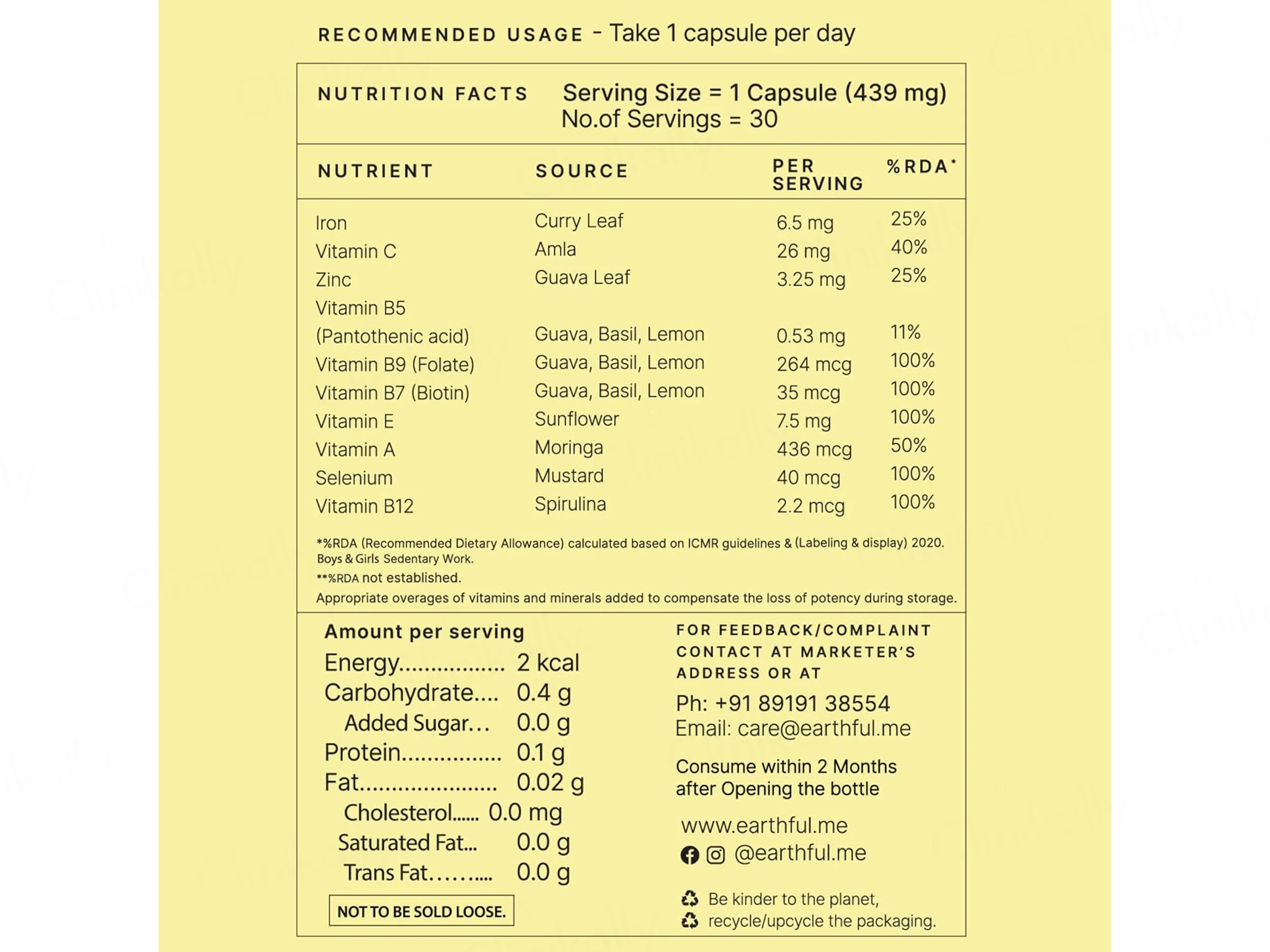 Earthful Multivitamin, Calcium + D3 + K2 Nutraceutical Veg Capsule Combo Kit For Teens - Image 5