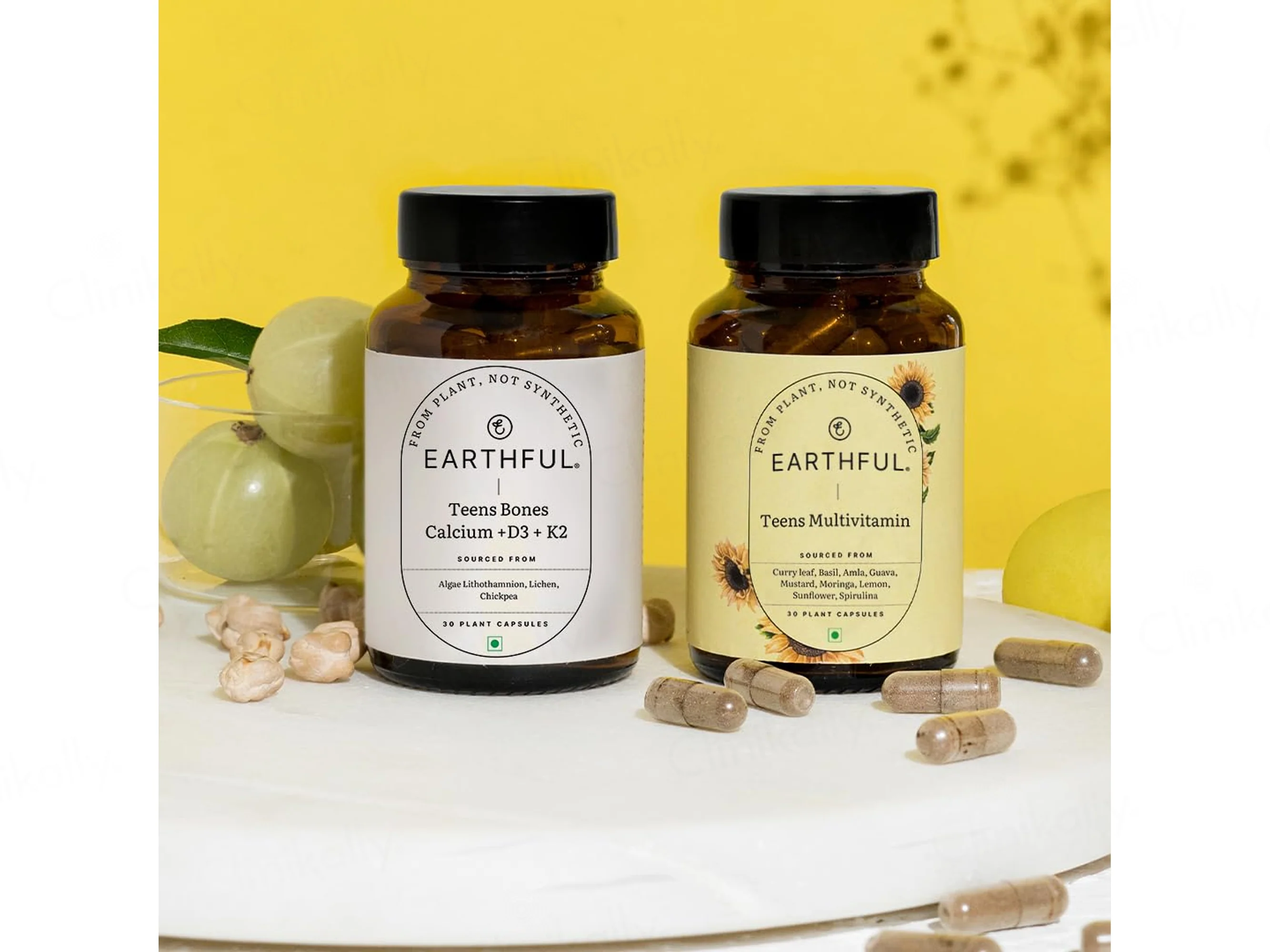 Earthful Multivitamin, Calcium + D3 + K2 Nutraceutical Veg Capsule Combo Kit For Teens - Image 7