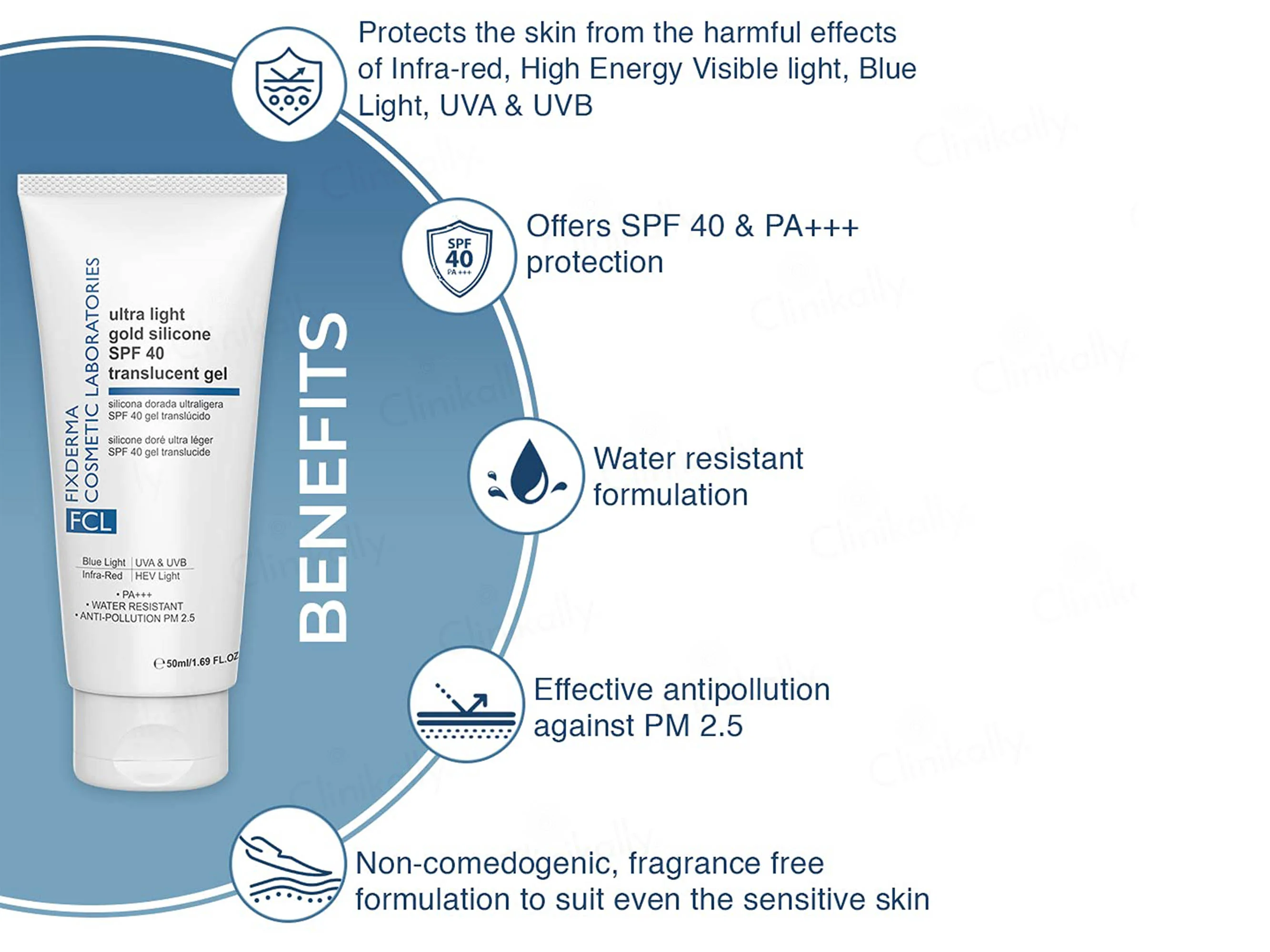 FCL Ultra Light Gold Silicone Translucent Gel SPF 40 PA++++ - Image 2