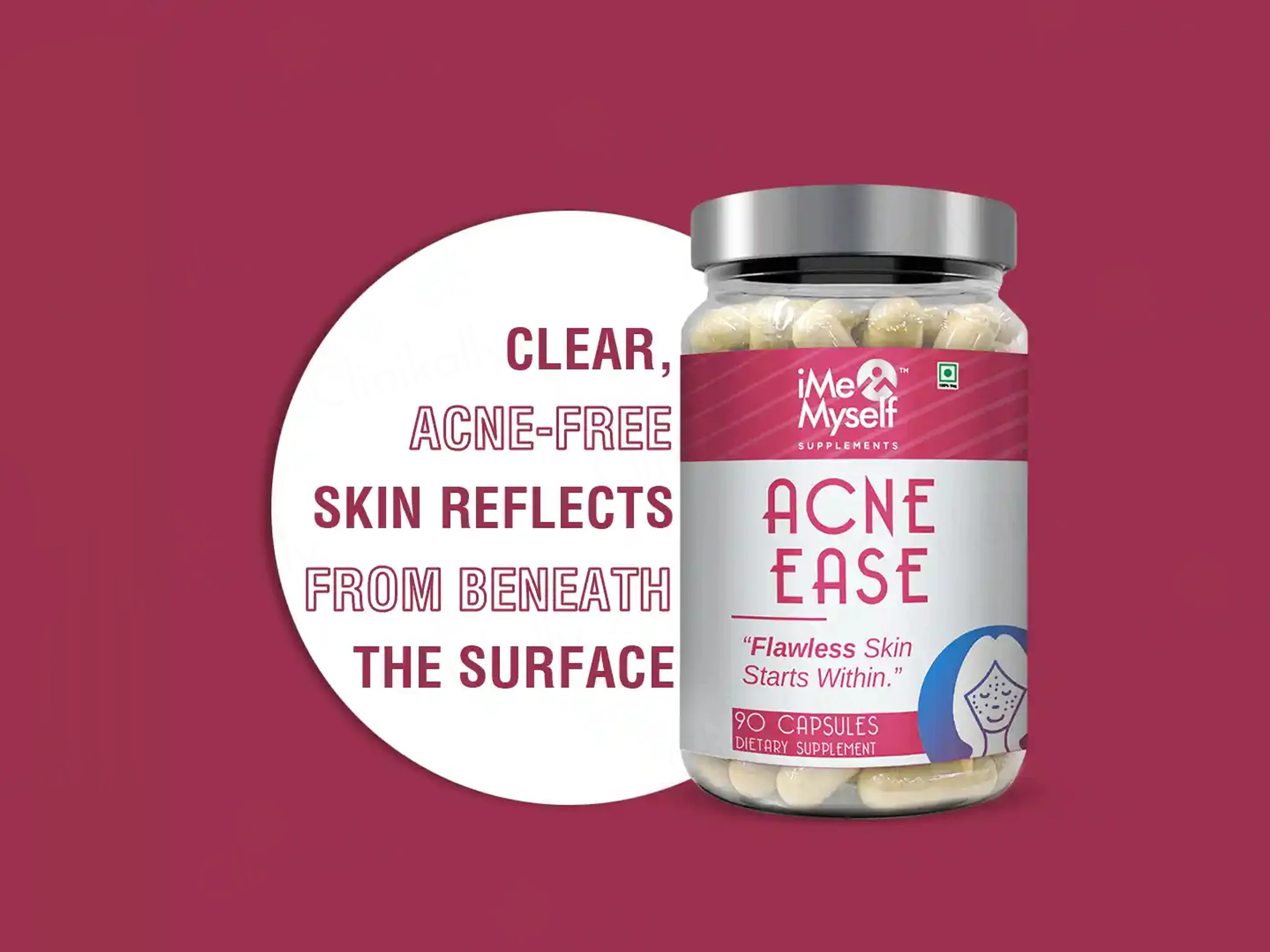 iMeMyself Acne Ease Dietary Supplement Vegetarian Capsule - Image 2