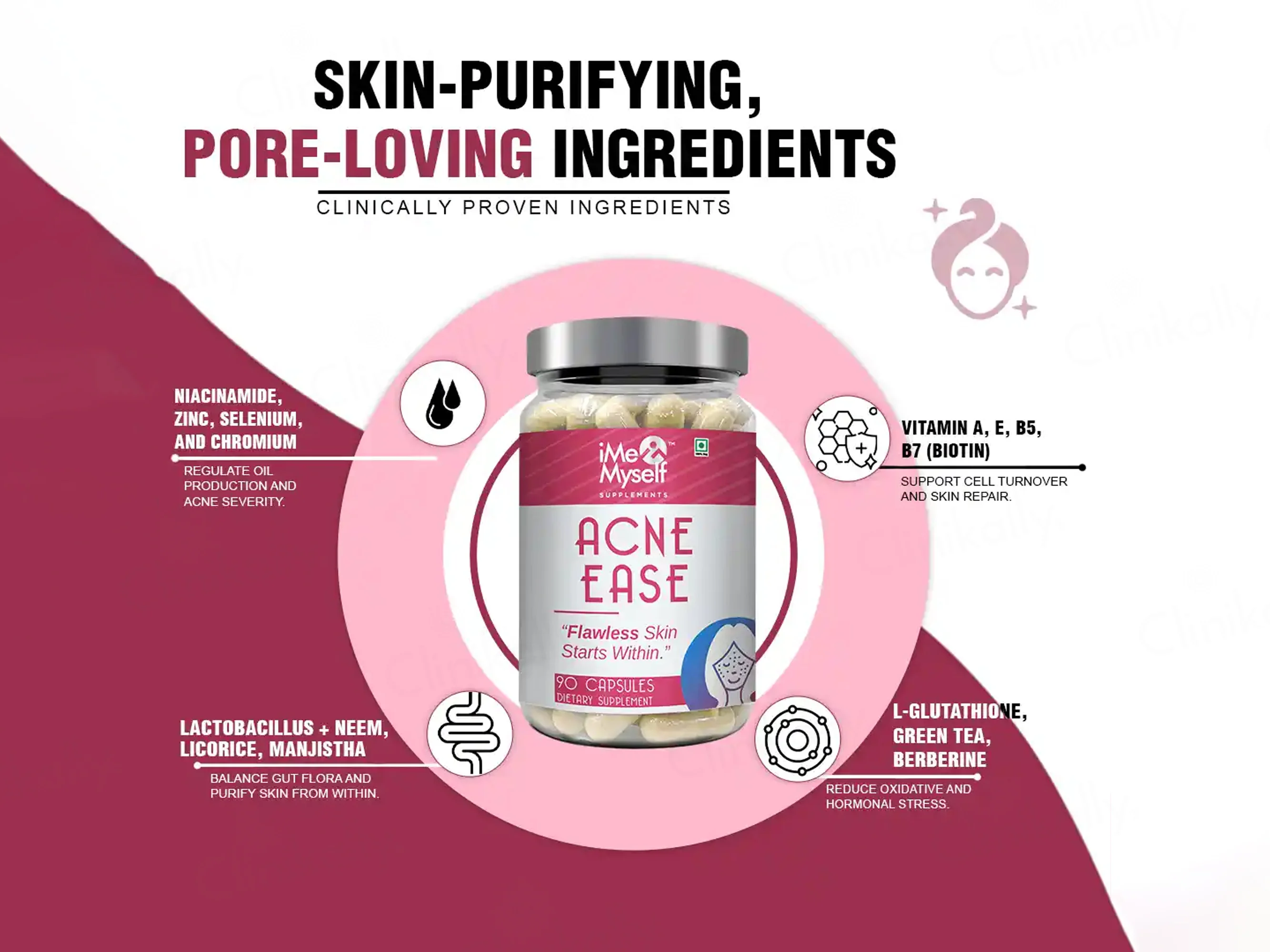 iMeMyself Acne Ease Dietary Supplement Vegetarian Capsule - Image 5