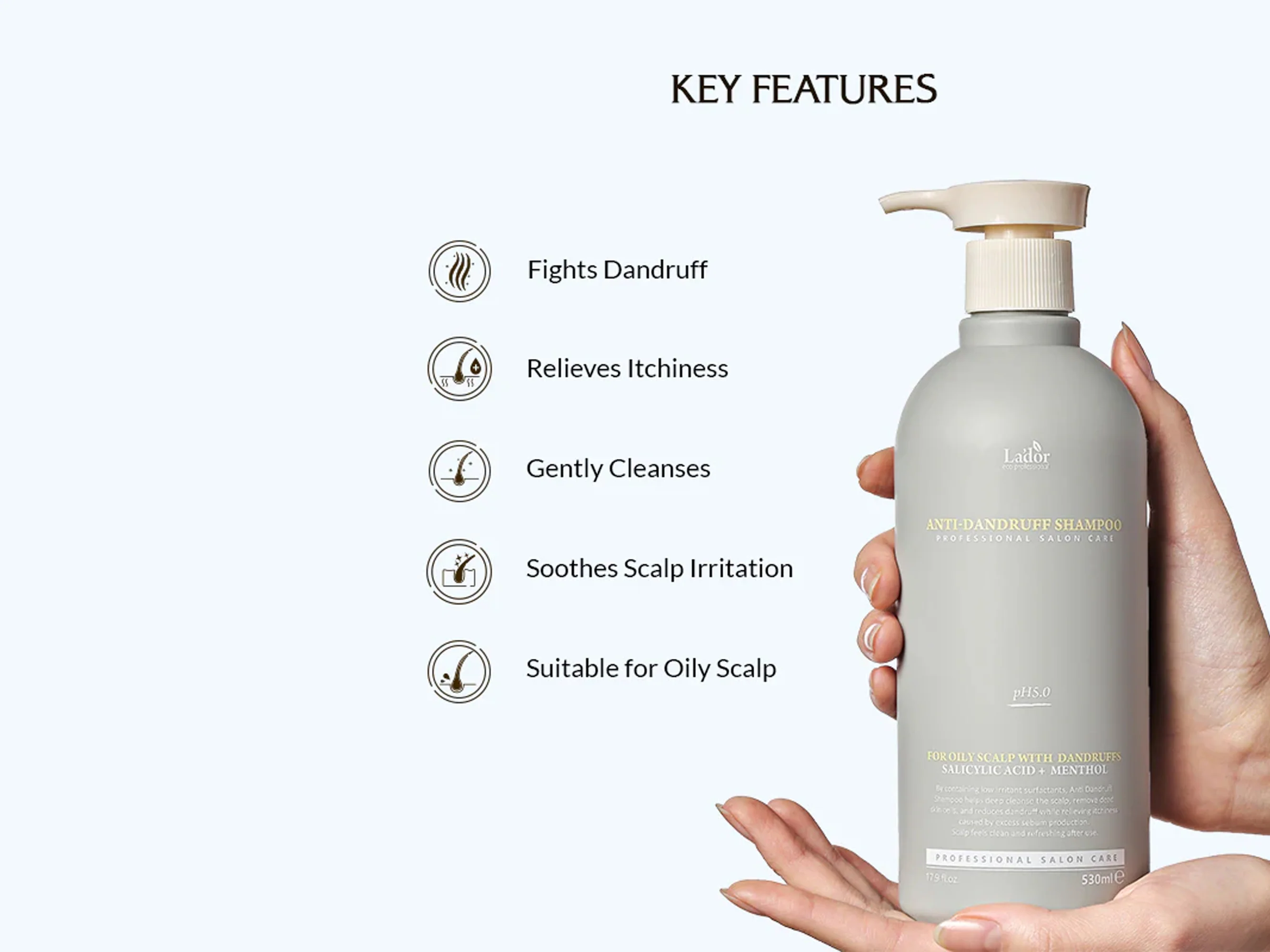 Lador Salicylic Acid + Menthol Anti-Dandruff Shampoo For Oily Scalp - Image 3