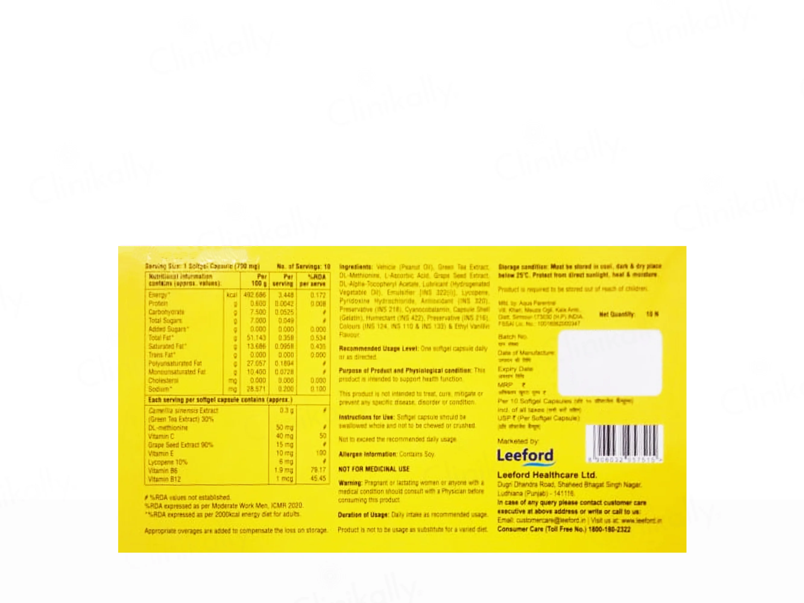 Lycozon Forte Nutraceutical Softgel Capsule - Image 3
