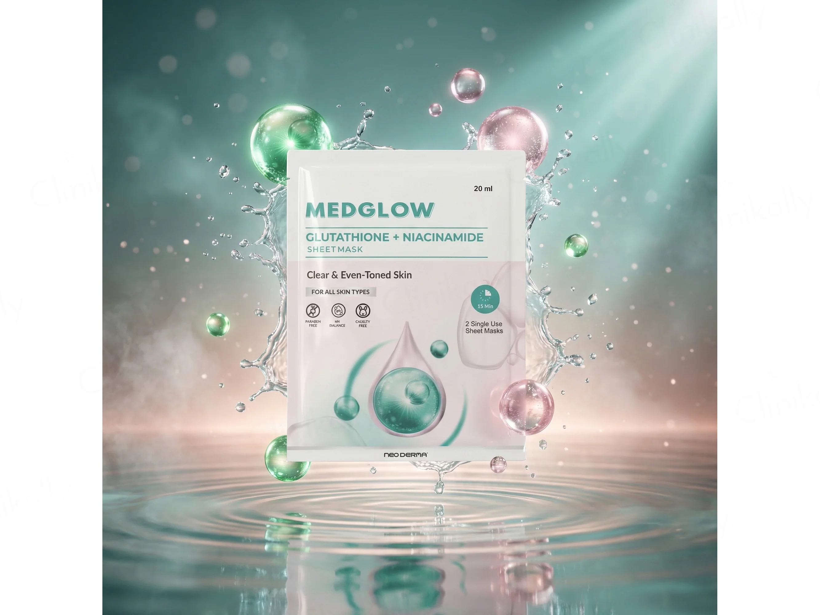 Medglow Glutathione + Niacinamide Face Sheet Mask - Image 3