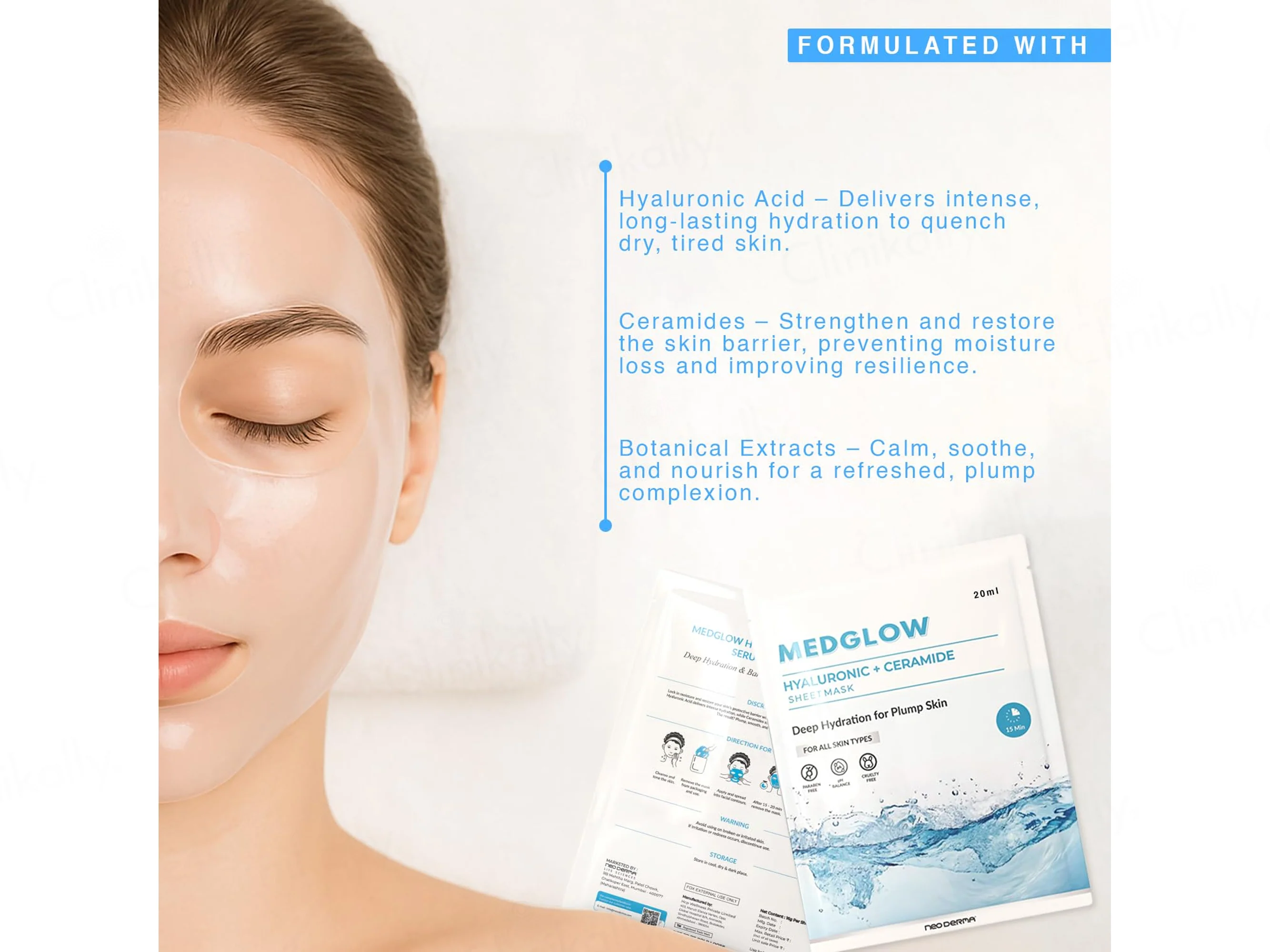Medglow Hyaluronic + Ceramide Face Sheet Mask - Image 7