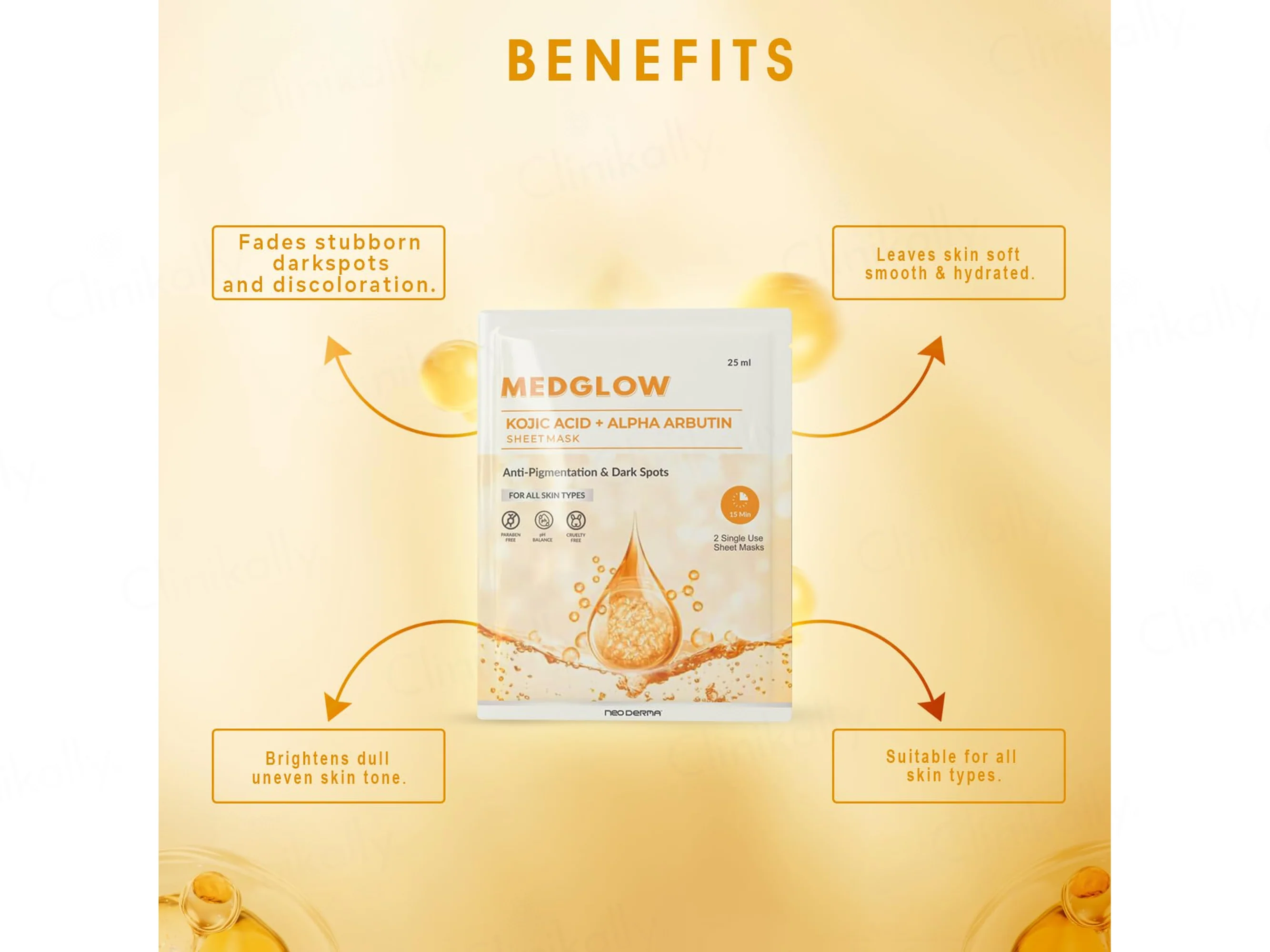 Medglow Kojic Acid + Alpha Arbutin Face Sheet Mask - Image 5