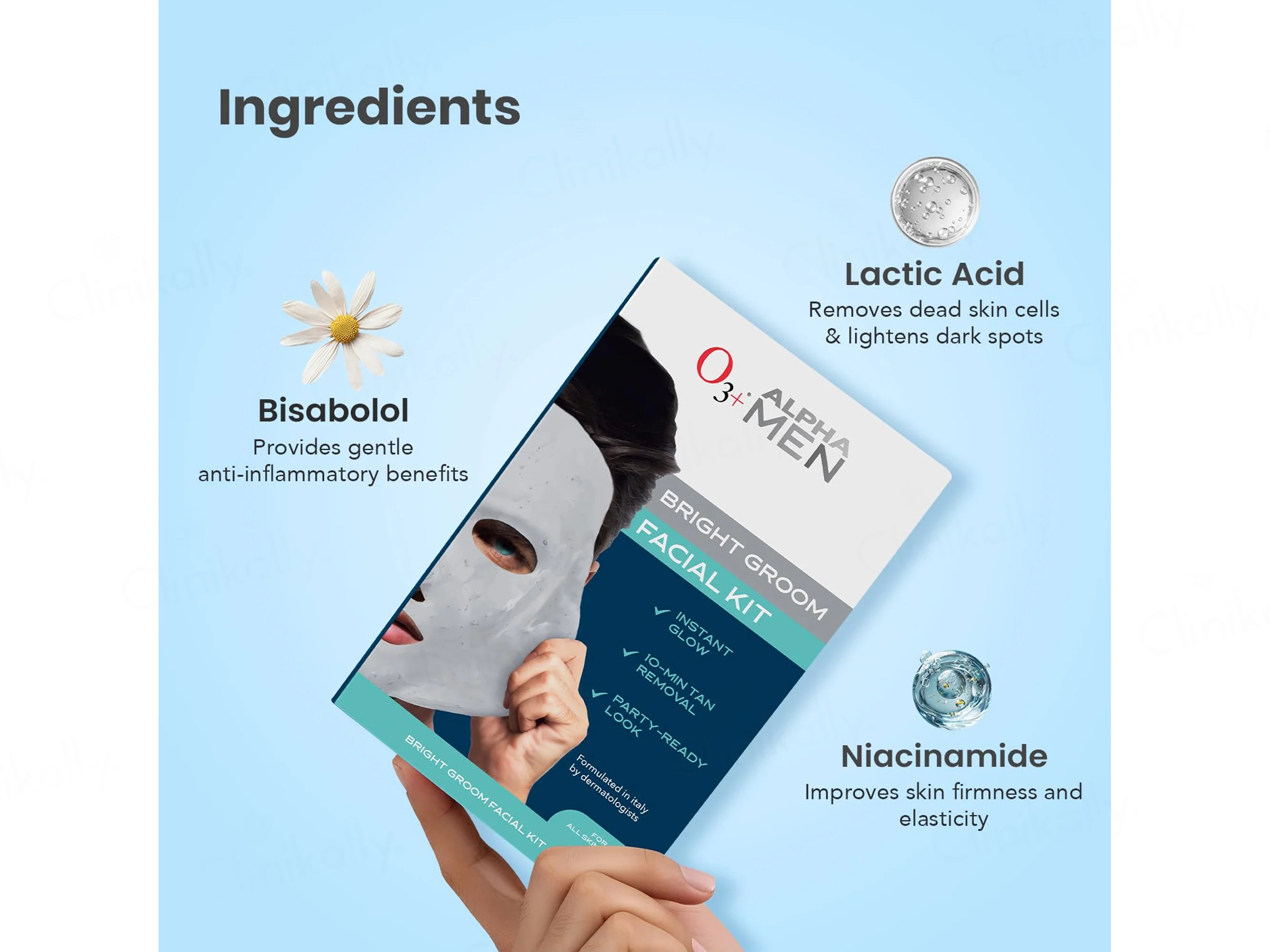 O3+ Alpha Men Bright Groom Facial Kit - Image 3
