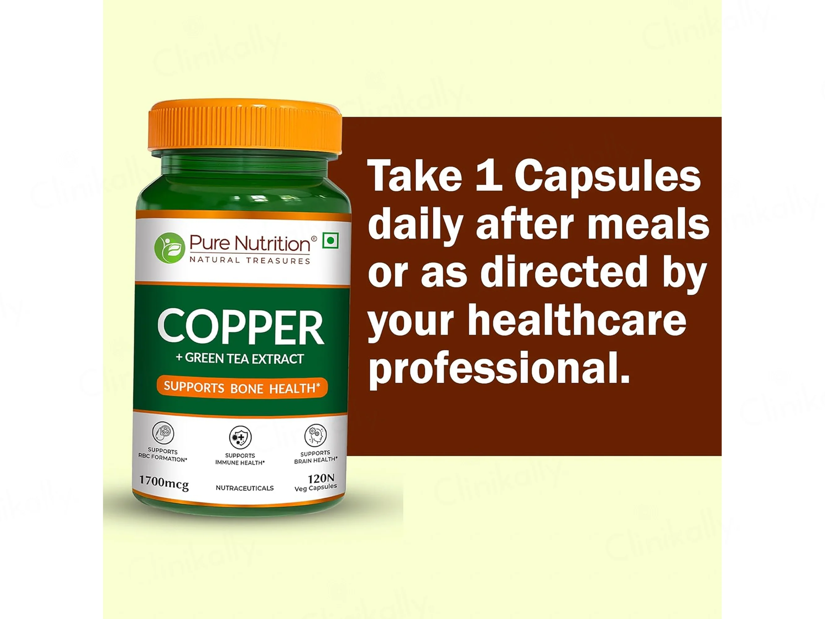 Pure Nutrition Copper + Green Tea Extract Veg Capsule - Image 2