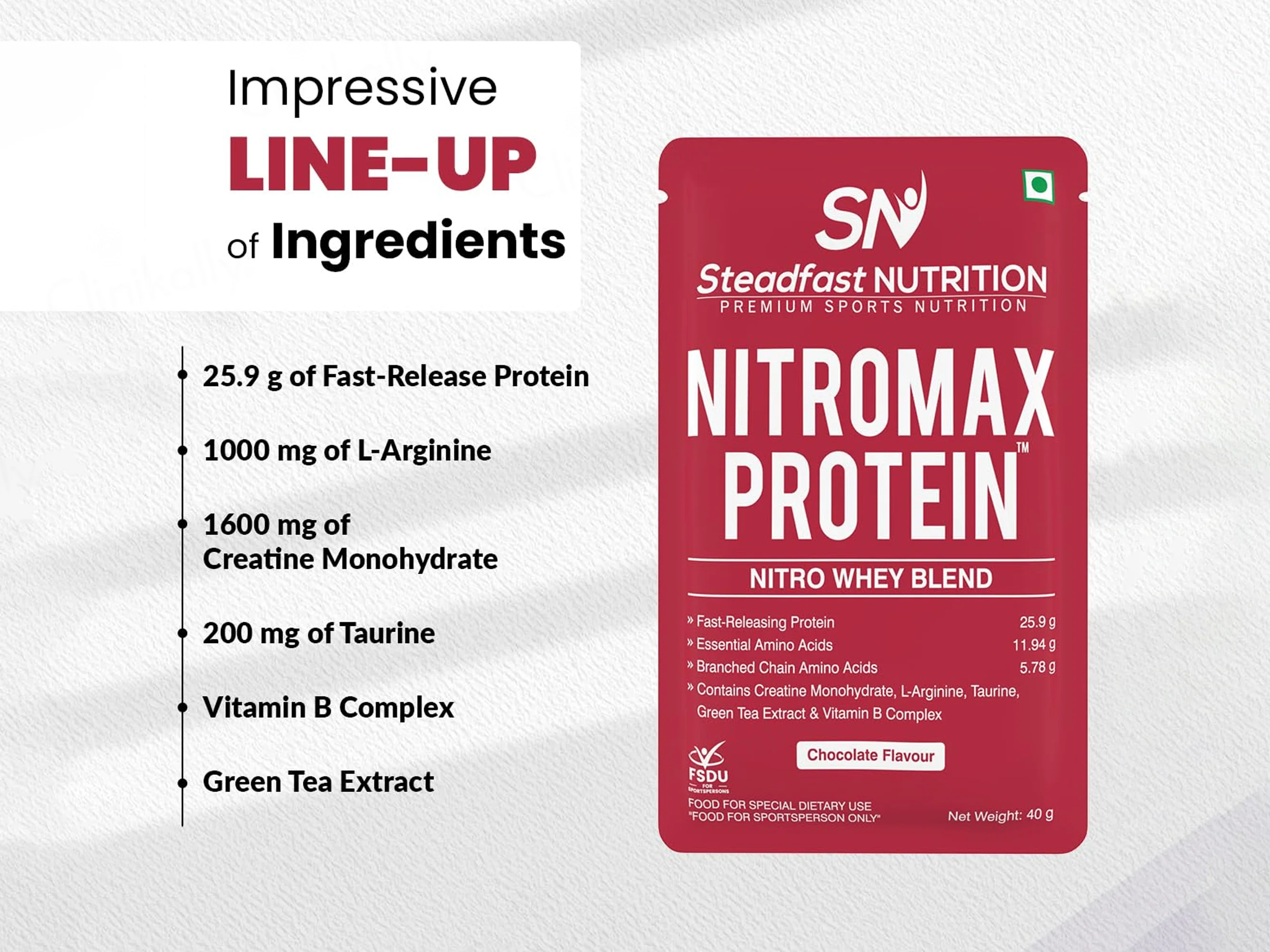 Steadfast Nutrition Nitromax Protein Nitro Whey Blend - Chocolate Flavour - Image 3