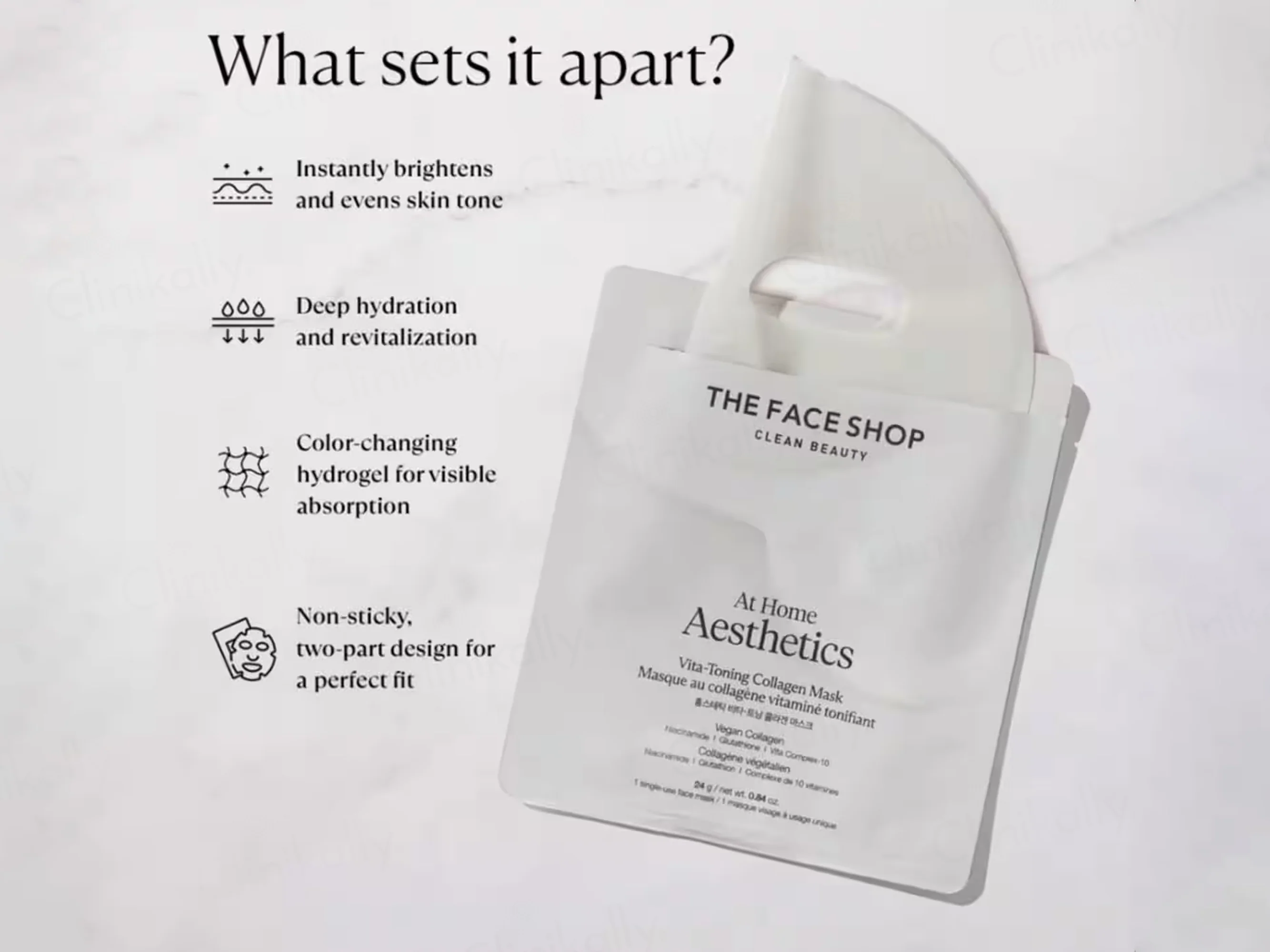 The Face Shop At Home Aesthetics Vita-Toning Vegan Collagen Face Sheet Mask - Image 2
