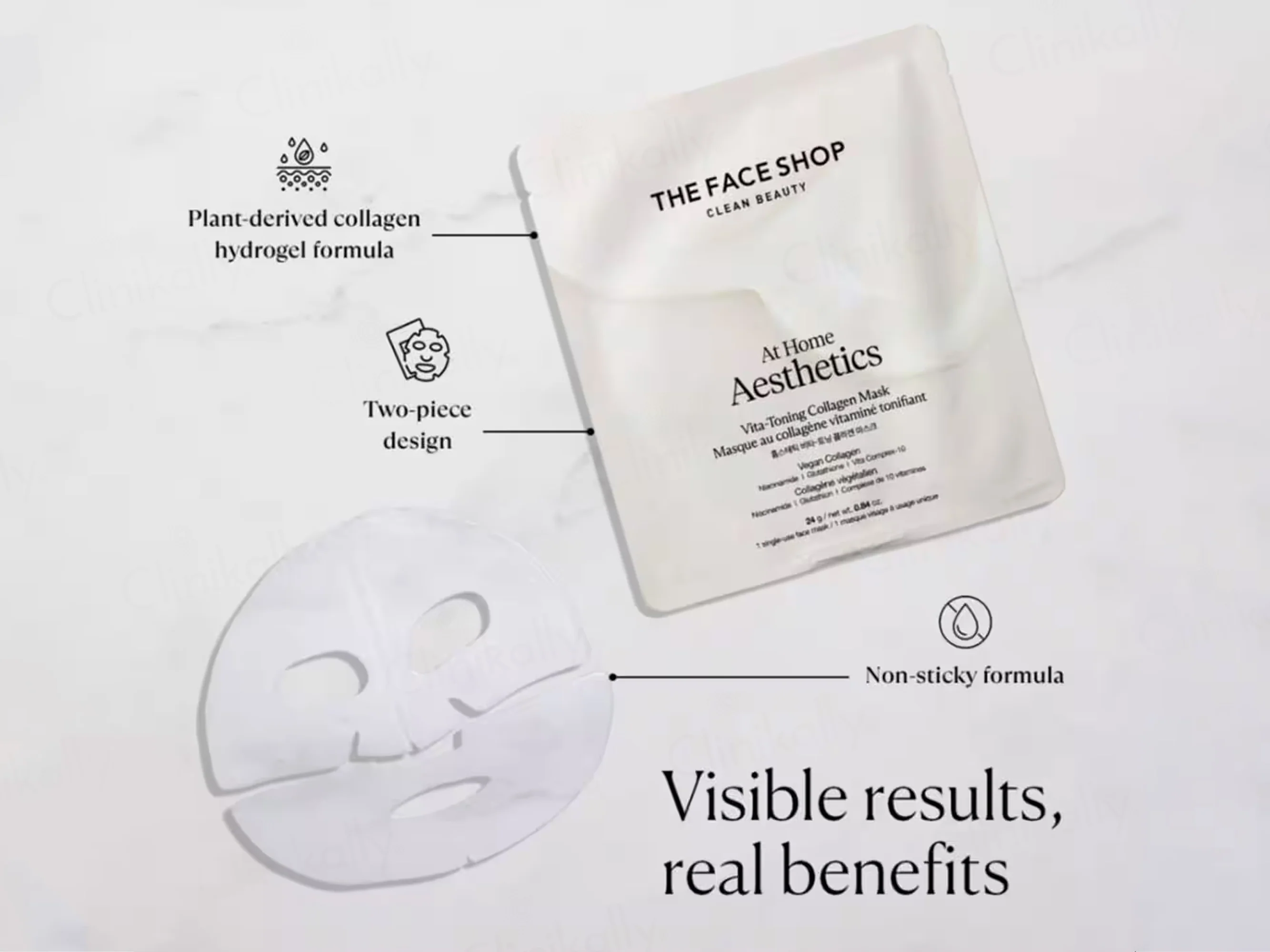 The Face Shop At Home Aesthetics Vita-Toning Vegan Collagen Face Sheet Mask - Image 4