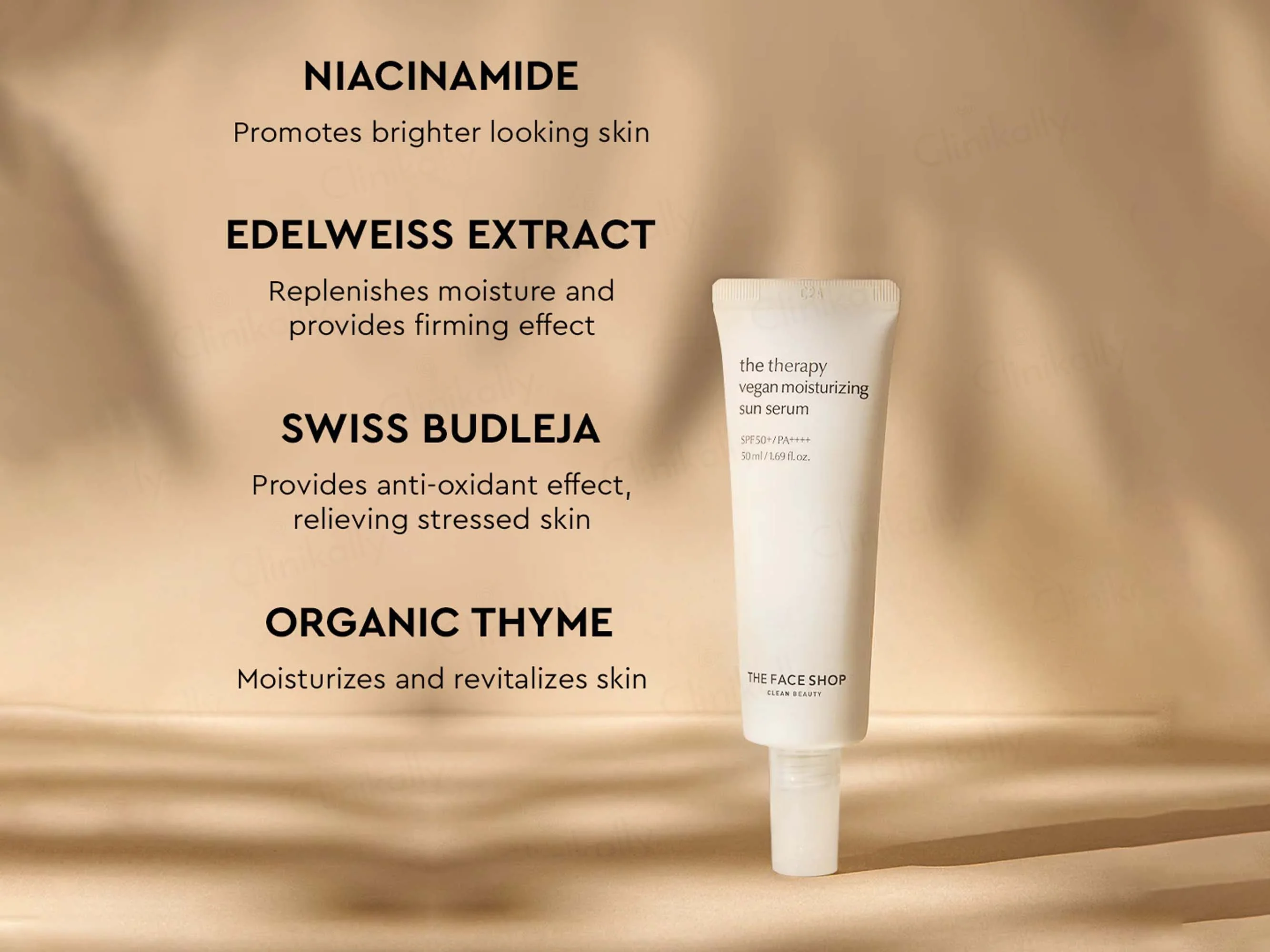 The Face Shop The Therapy Vegan Moisturizing Sun Serum with SPF 50+ PA++++ - Image 4