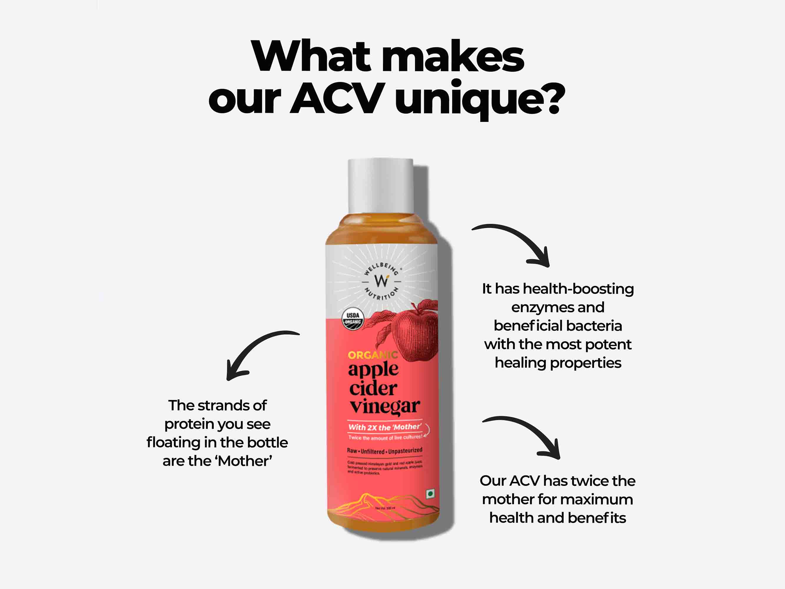 Wellbeing Nutrition Organic Apple Cider Vinegar - Image 3