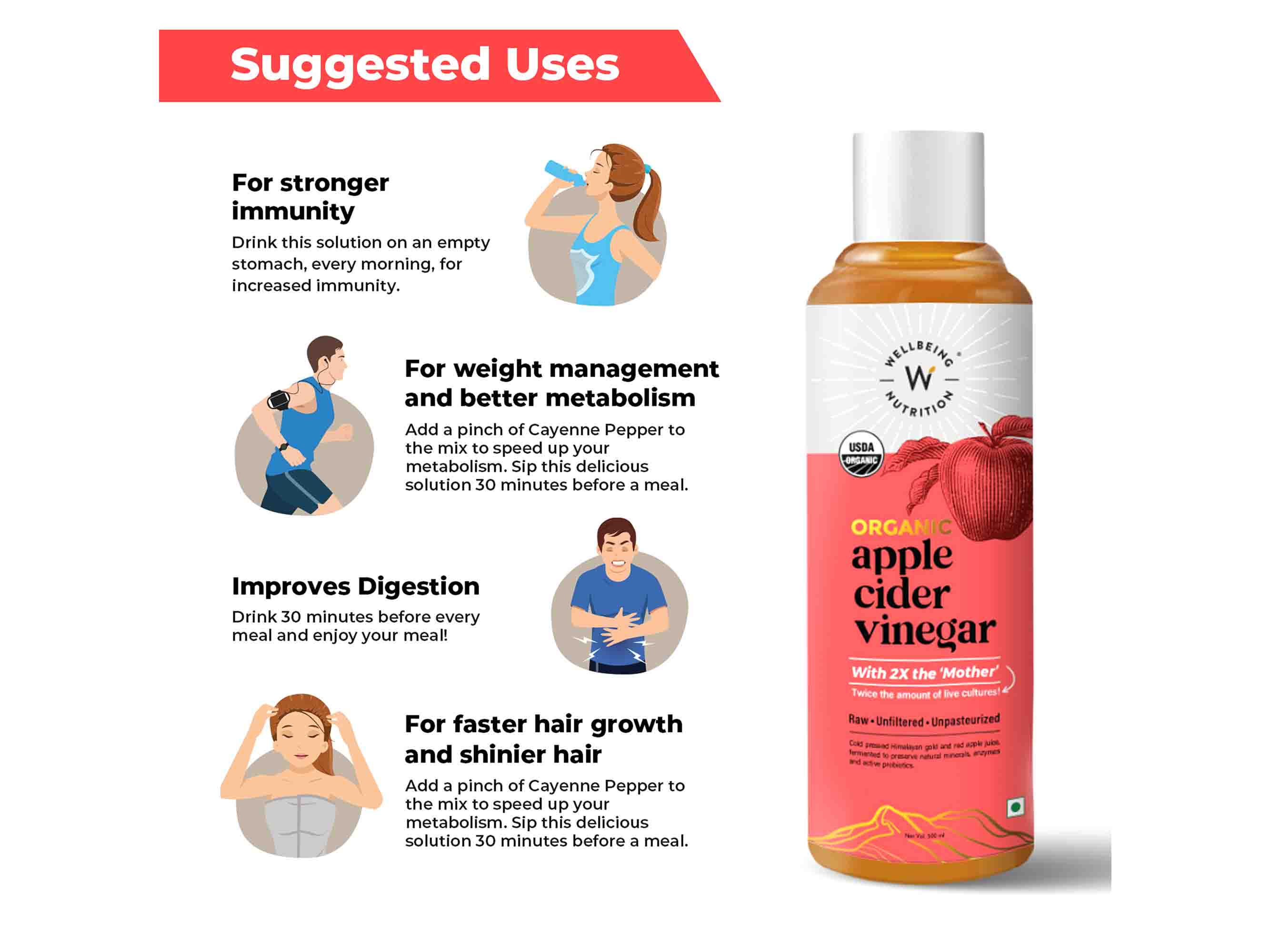 Wellbeing Nutrition Organic Apple Cider Vinegar - Image 6