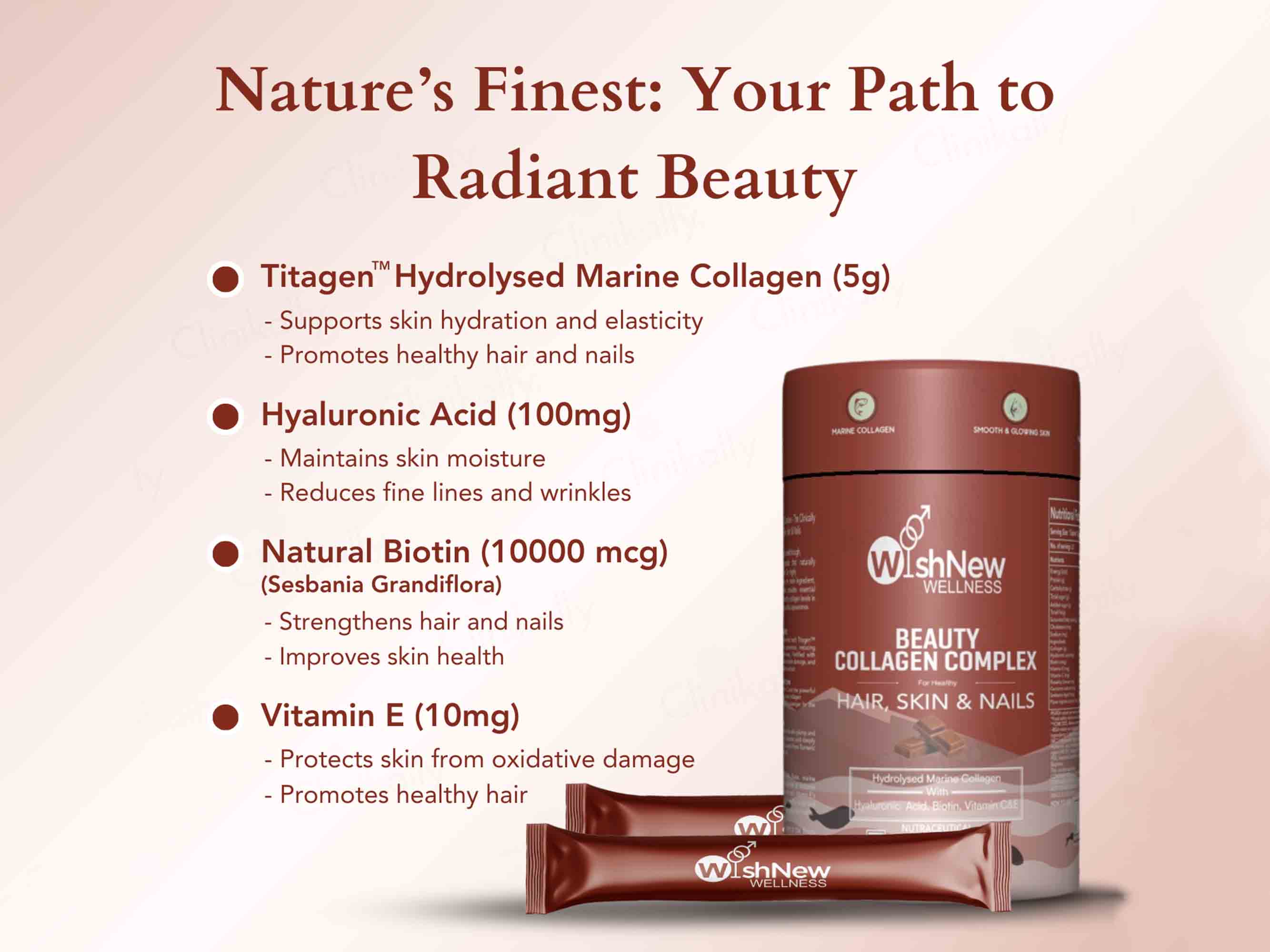 WishNew Wellness Beauty Collagen For Healthy Hair, Skin & Nails - Image 2